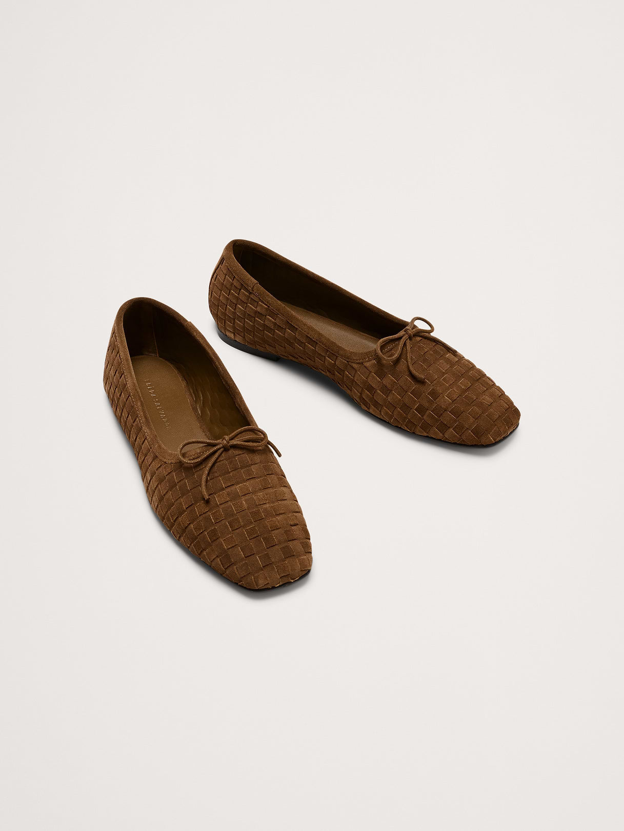 Jada Square-Toe Flat by Freda Salvador - Toffee Brown Woven Suede