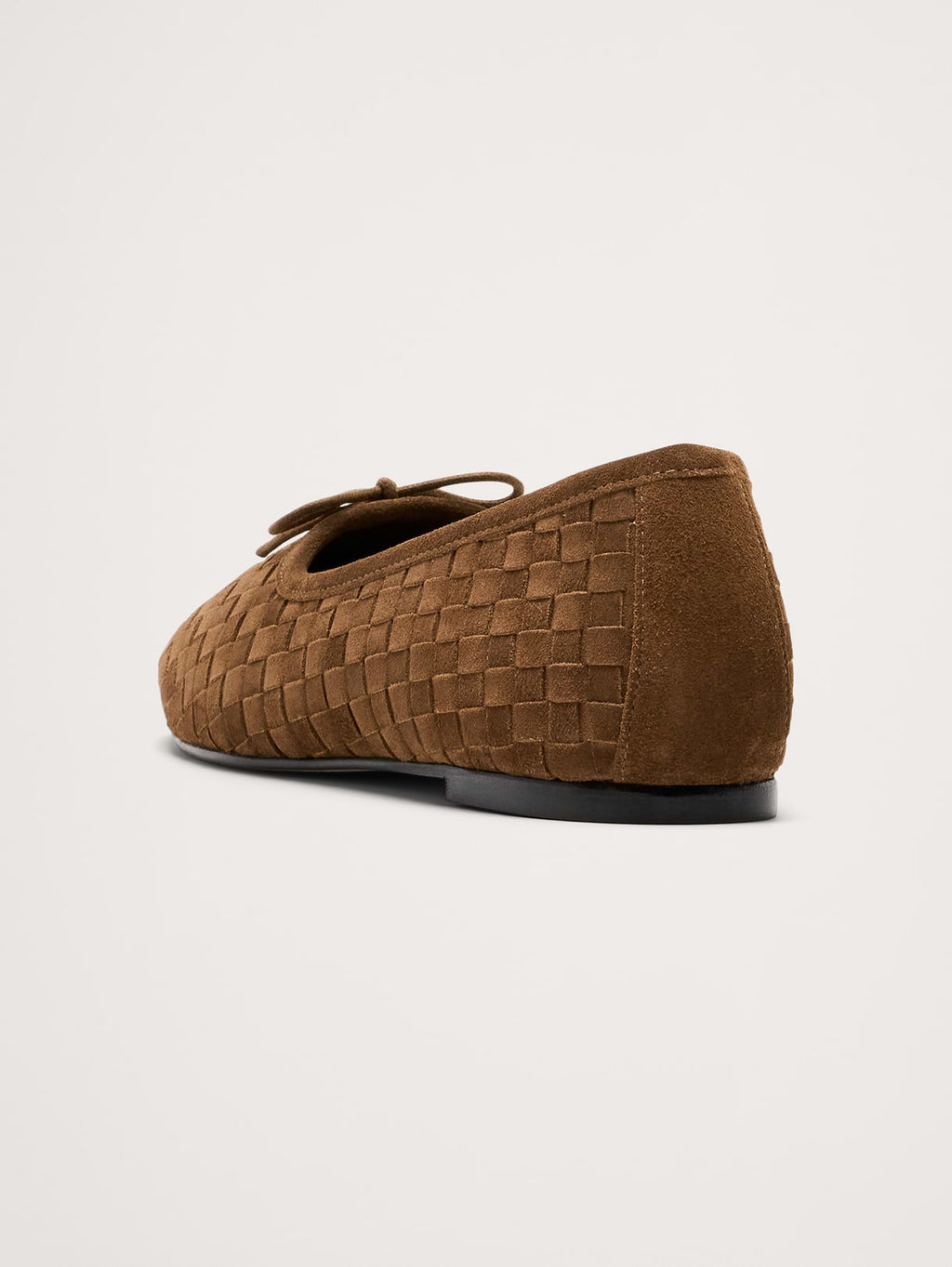 Jada Square-Toe Flat by Freda Salvador - Toffee Brown Woven Suede