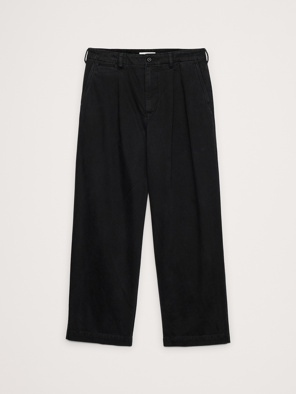 Loose Pleated Chino - Black