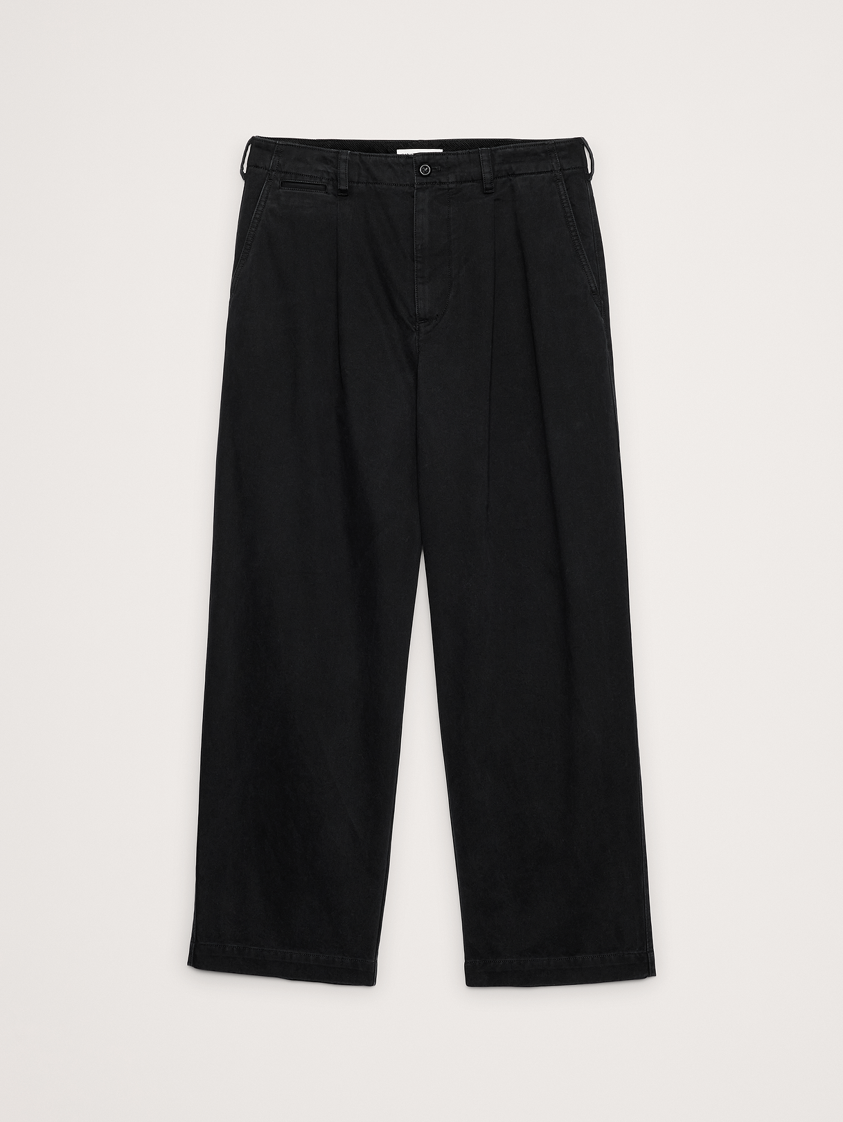 Loose Pleated Chino - Black