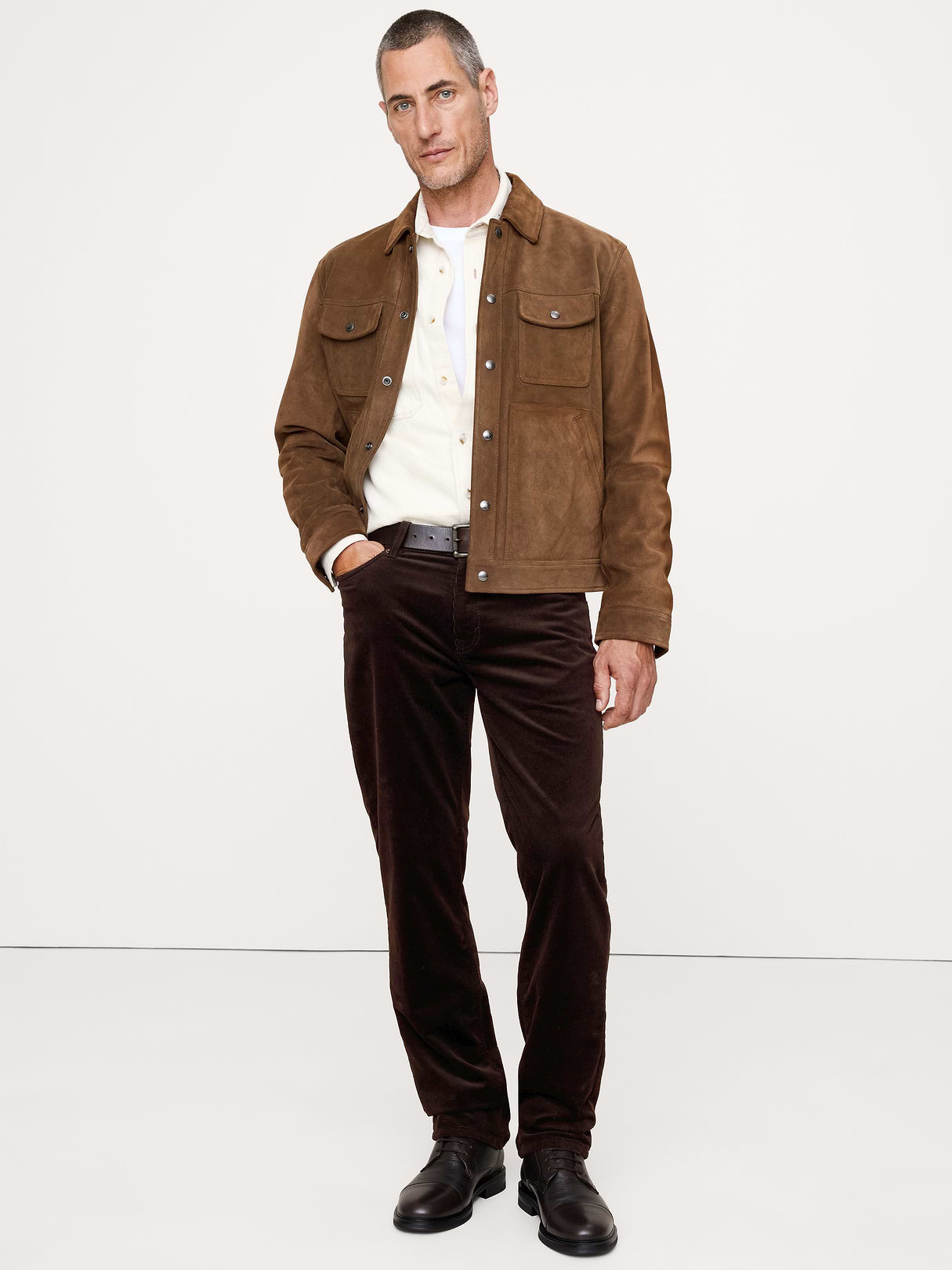 Straight Stretch-Corduroy Traveler Pant - Double Chocolate Brown