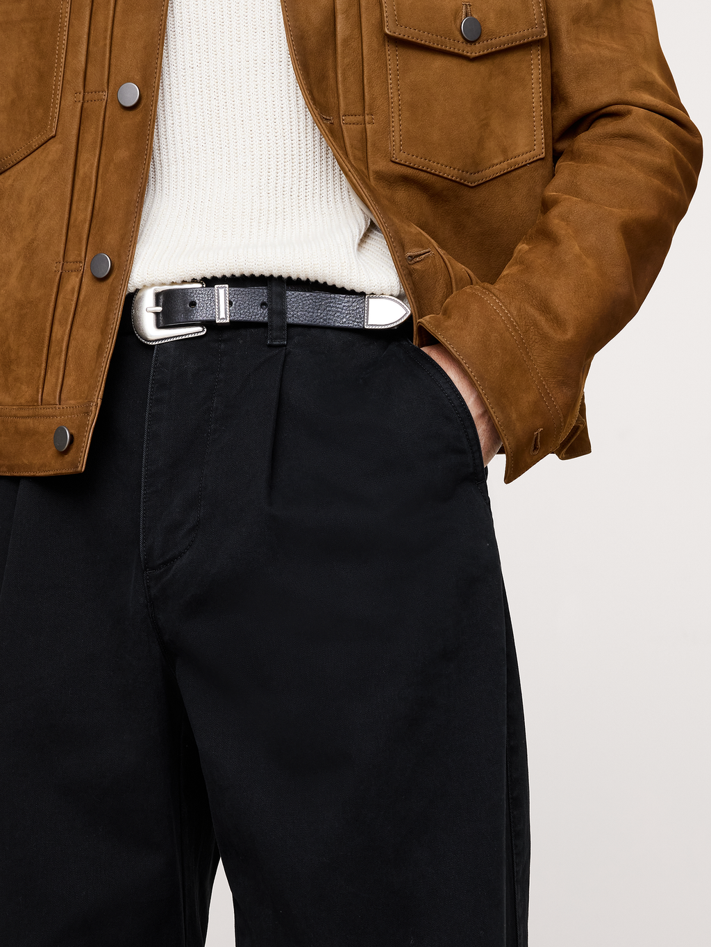 Loose Pleated Chino - Black