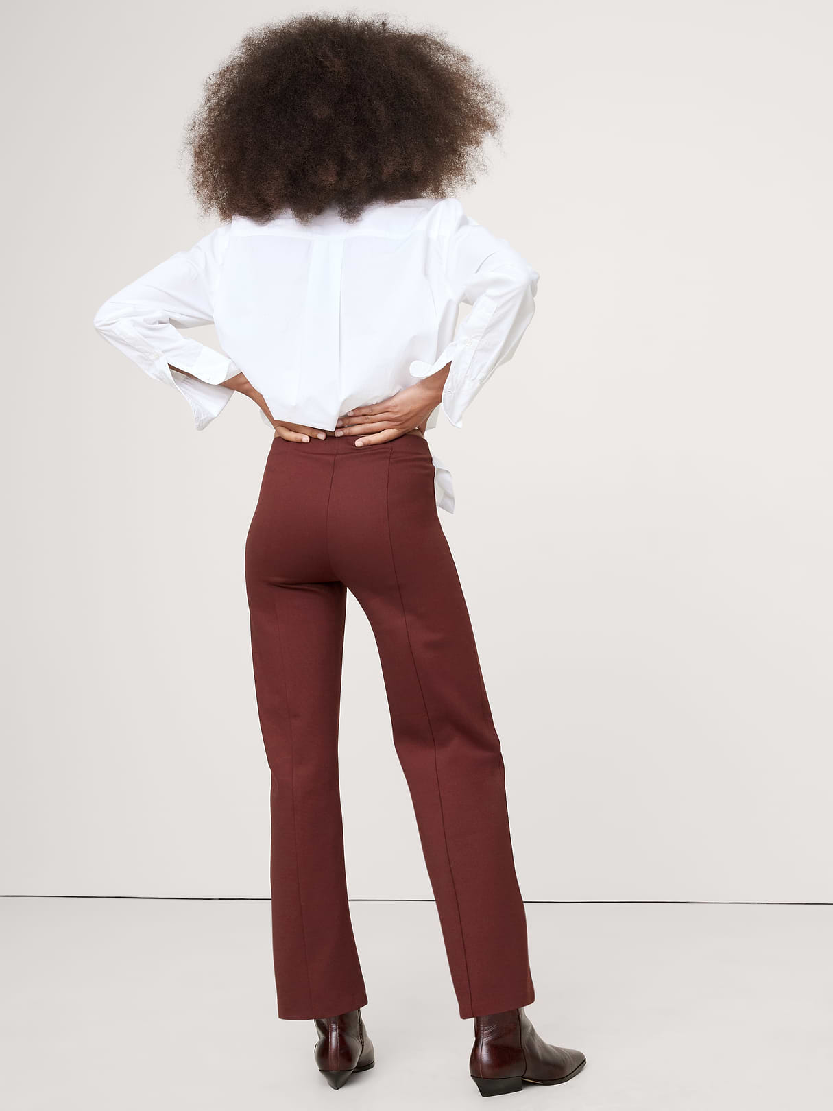 Fitted Everywhere Ponte Ankle Pant - Redwood Burgundy