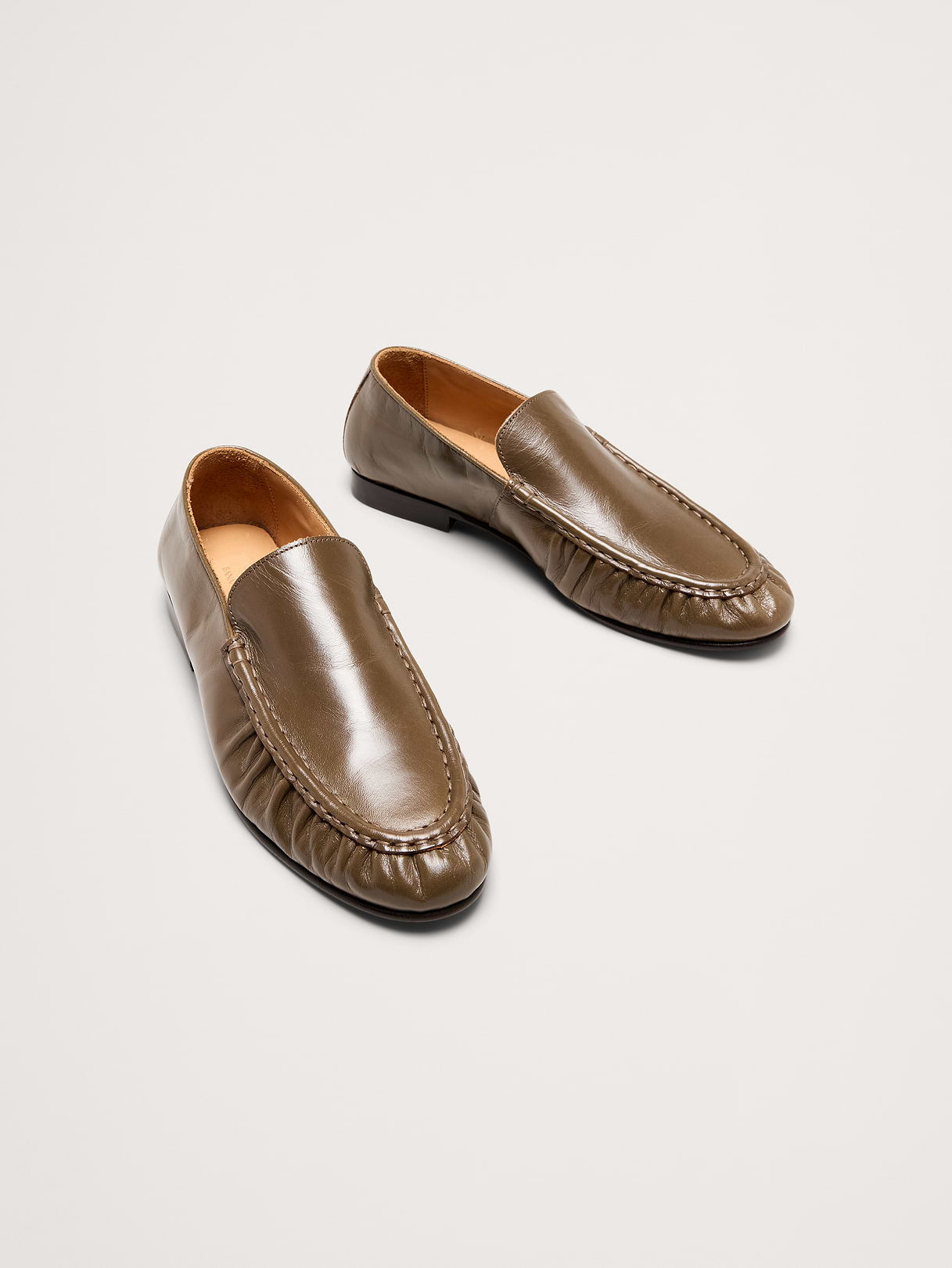 Leather Moc-Toe Loafer - Mushroom Taupe