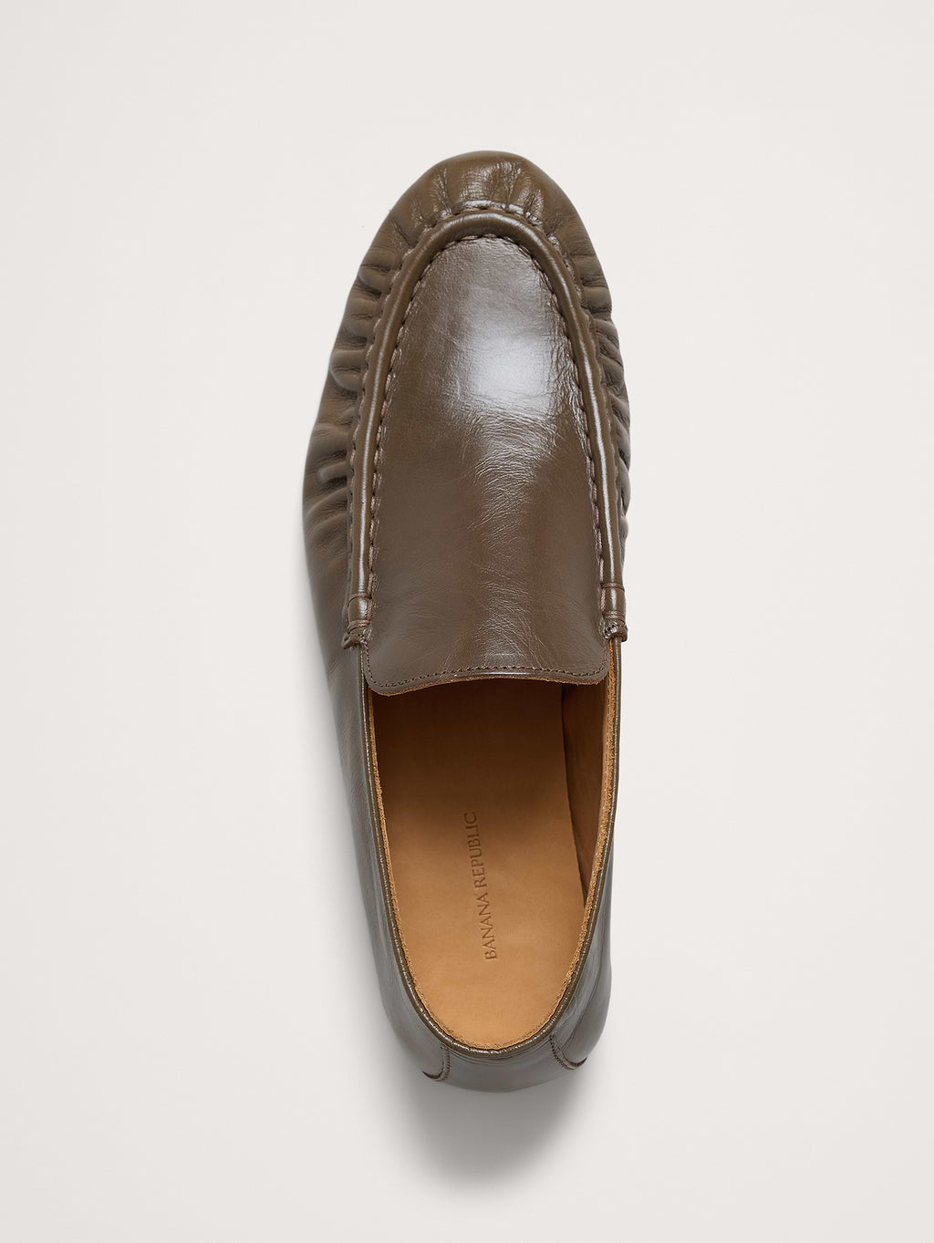 Leather Moc-Toe Loafer - Mushroom Taupe