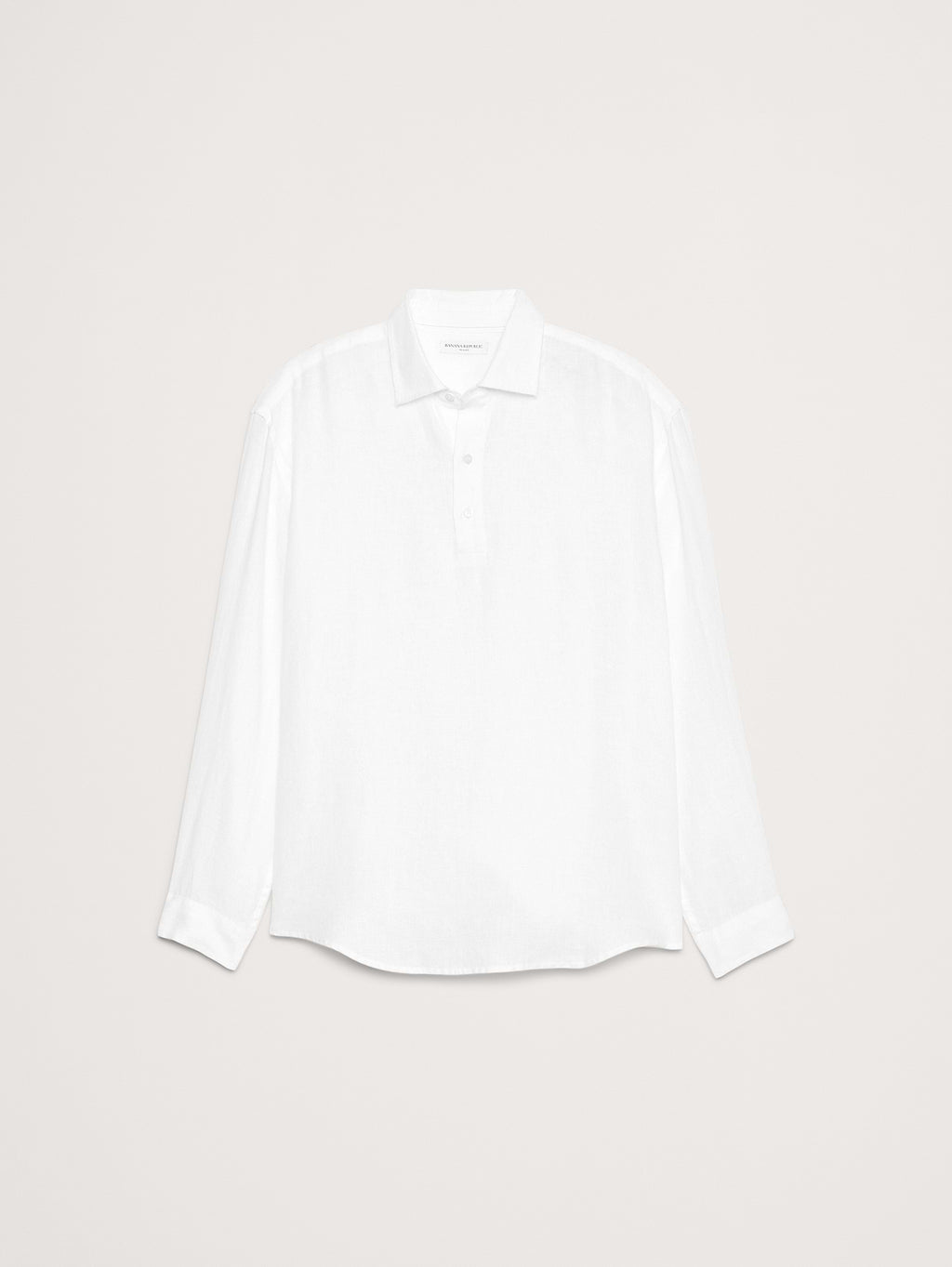 Relaxed-Fit Linen Popover Shirt - White