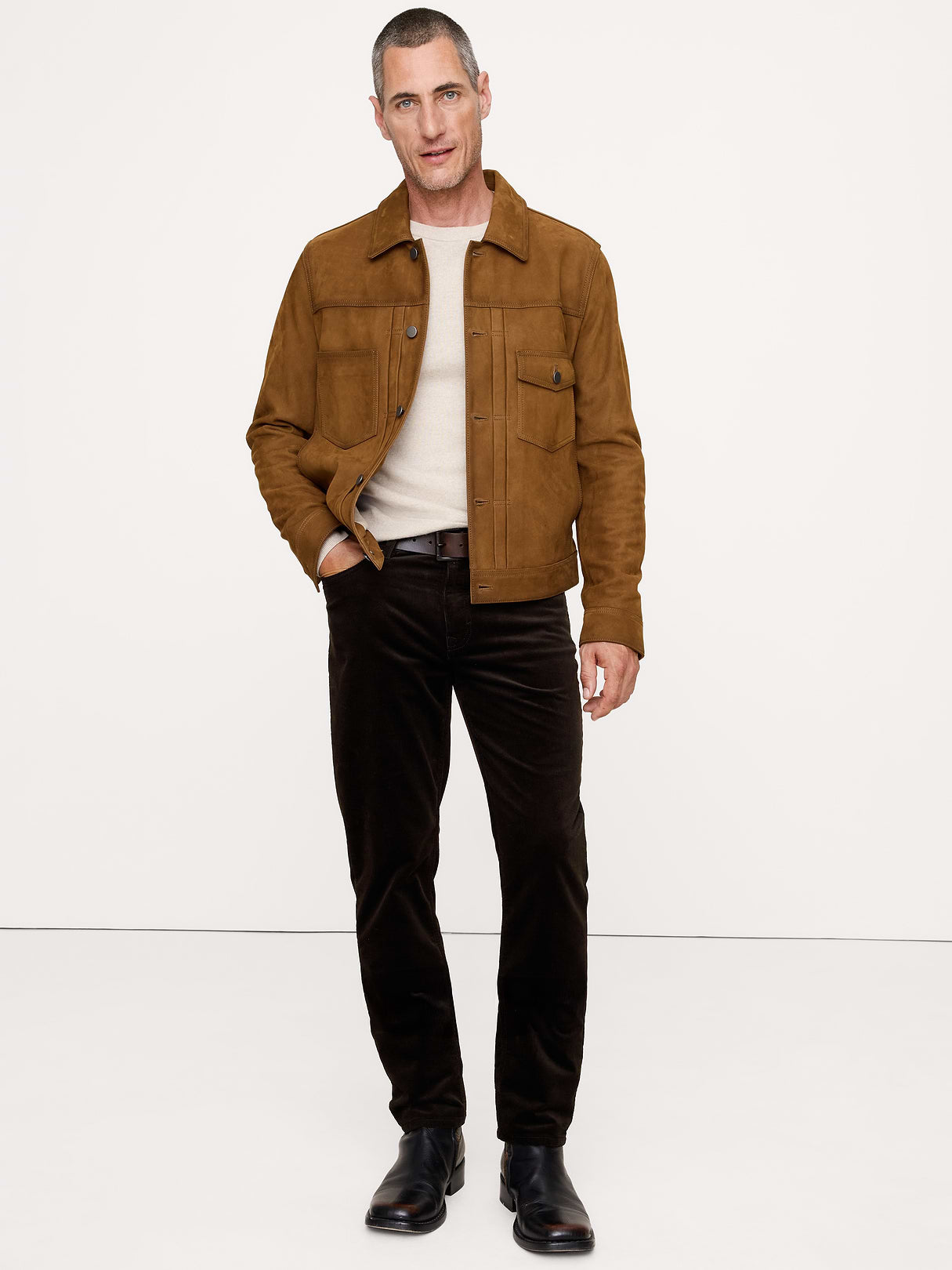 Slim Stretch-Corduroy Traveler Pant - Double Chocolate Brown
