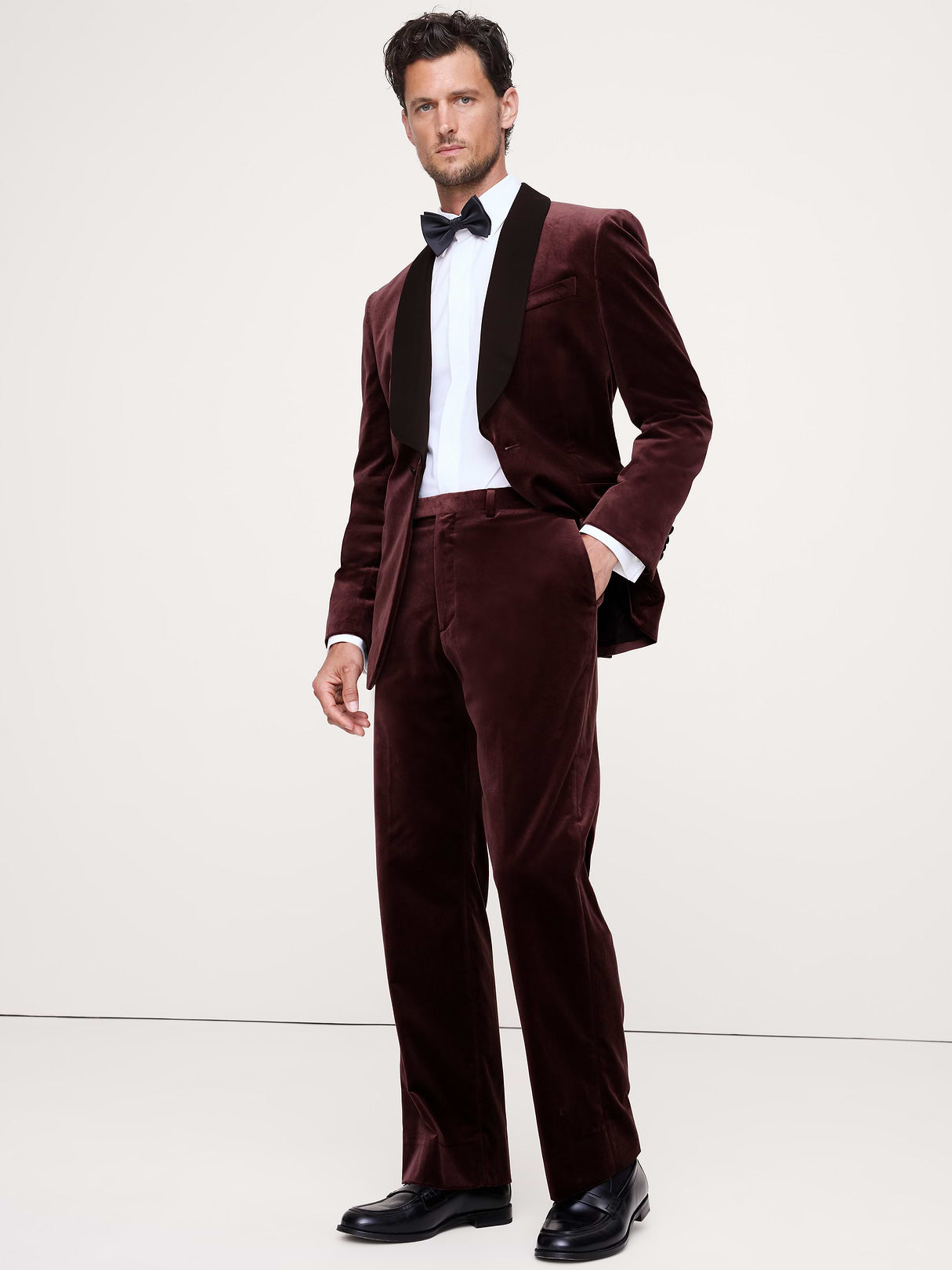 Straight Velvet Pant - Ruby Plum Purple