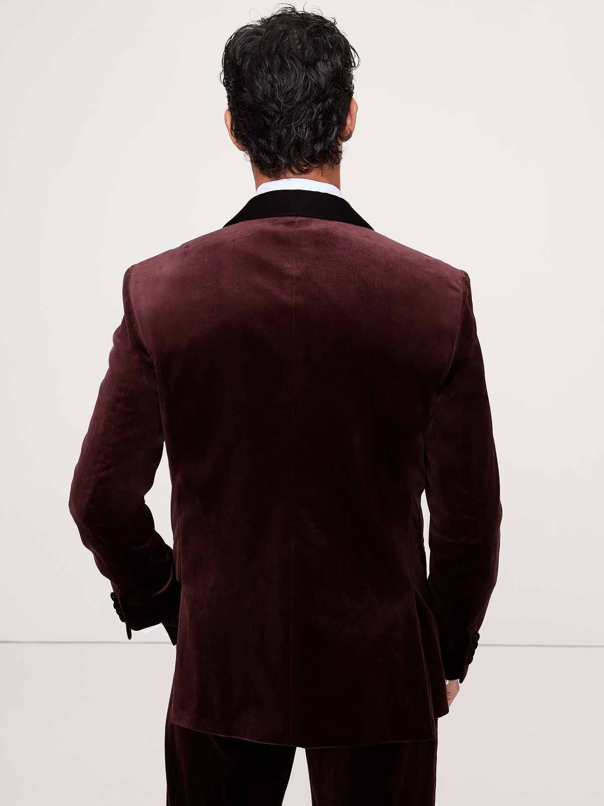 Velvet Tuxedo Jacket - Ruby Plum Purple