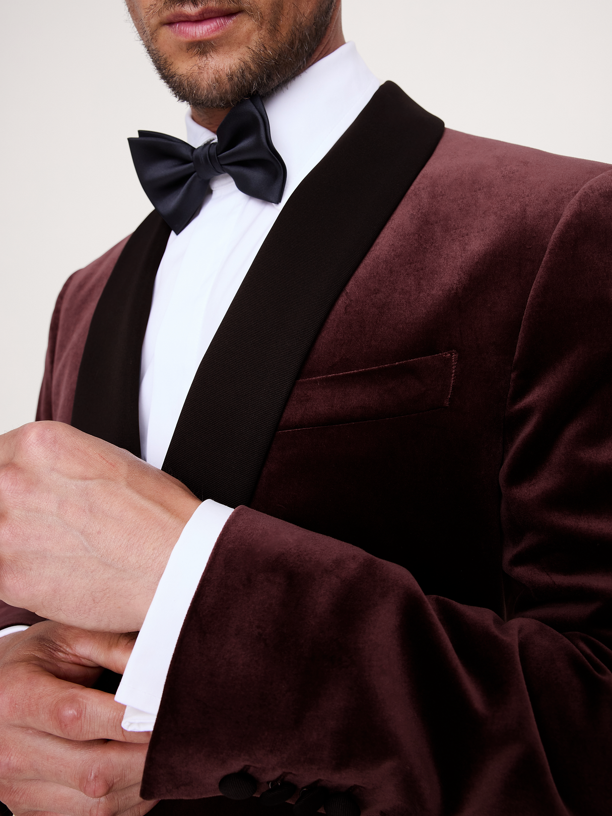 Velvet Tuxedo Jacket - Ruby Plum Purple