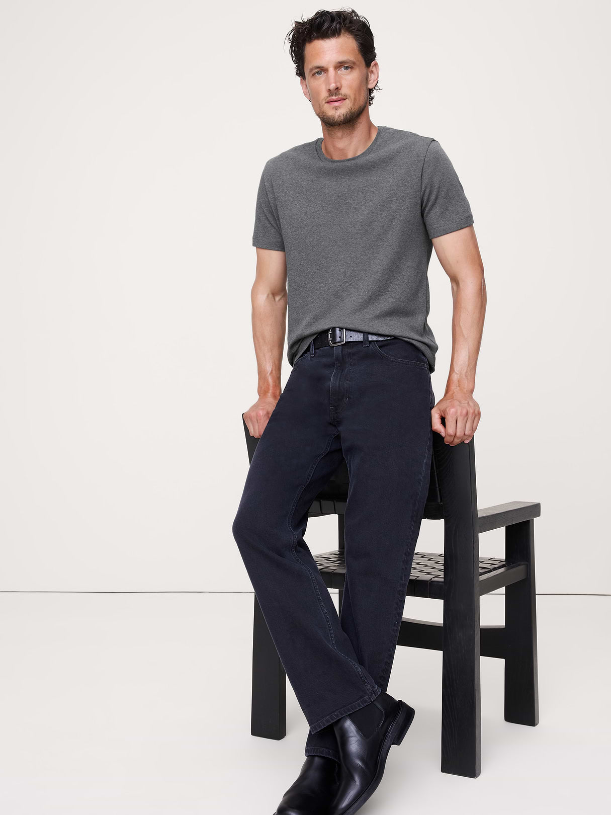 Luxury-Touch T-Shirt - Dark Charcoal Gray