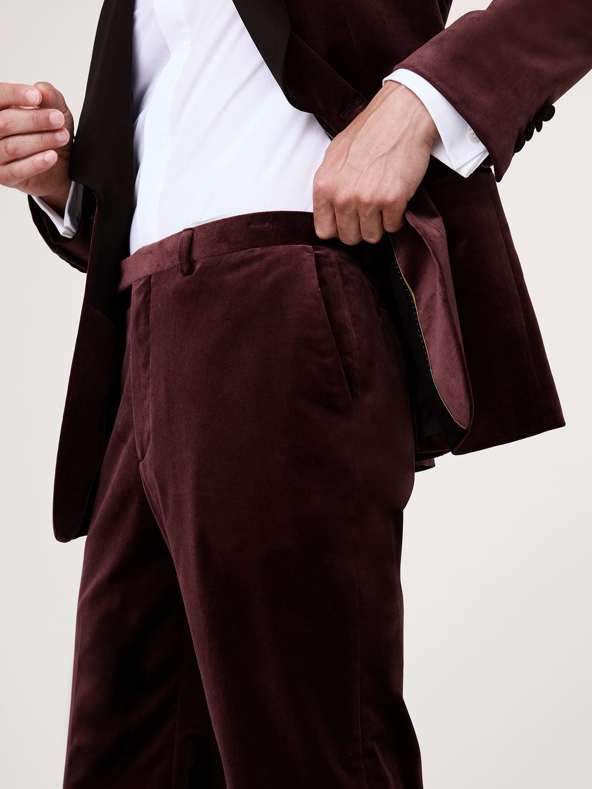 Straight Velvet Pant - Ruby Plum Purple