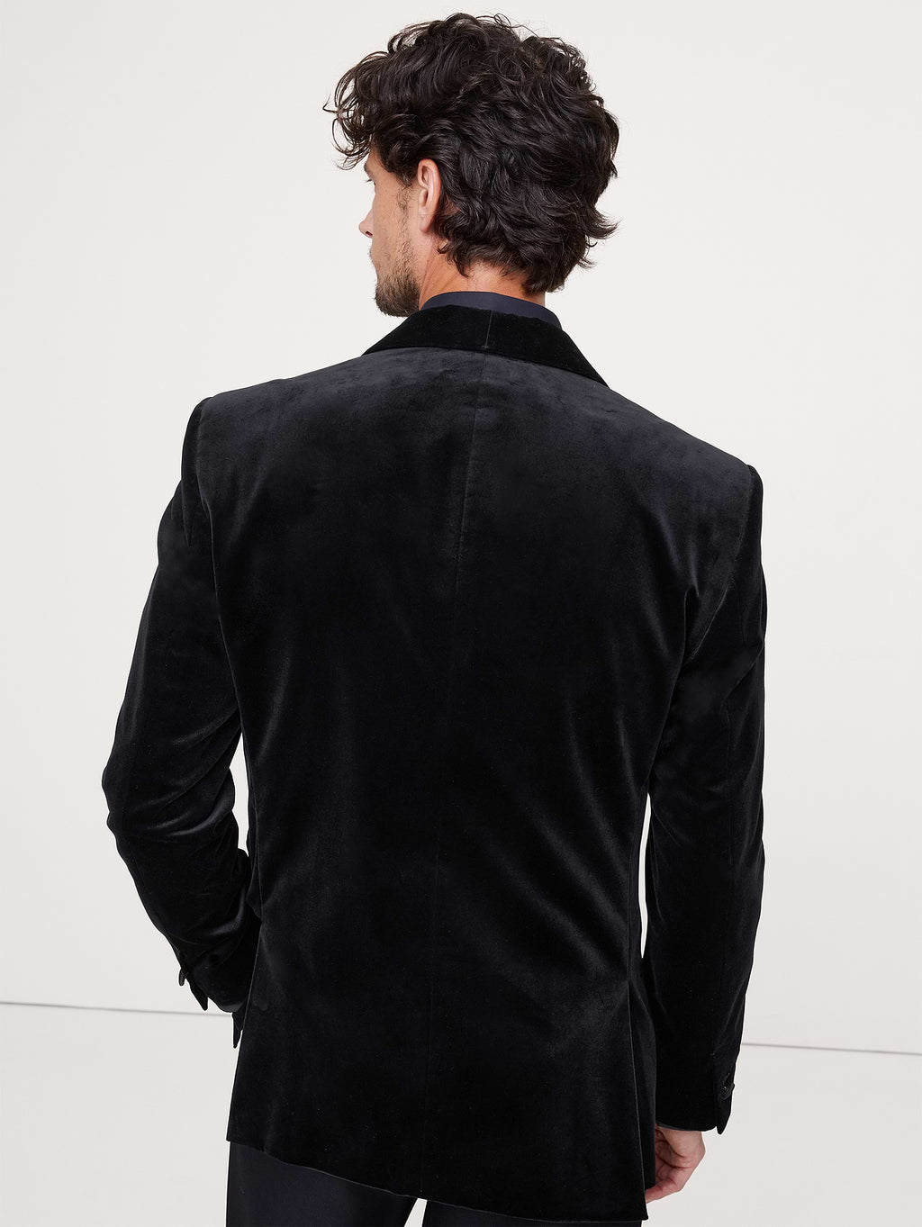 Velvet Tuxedo Jacket - Black