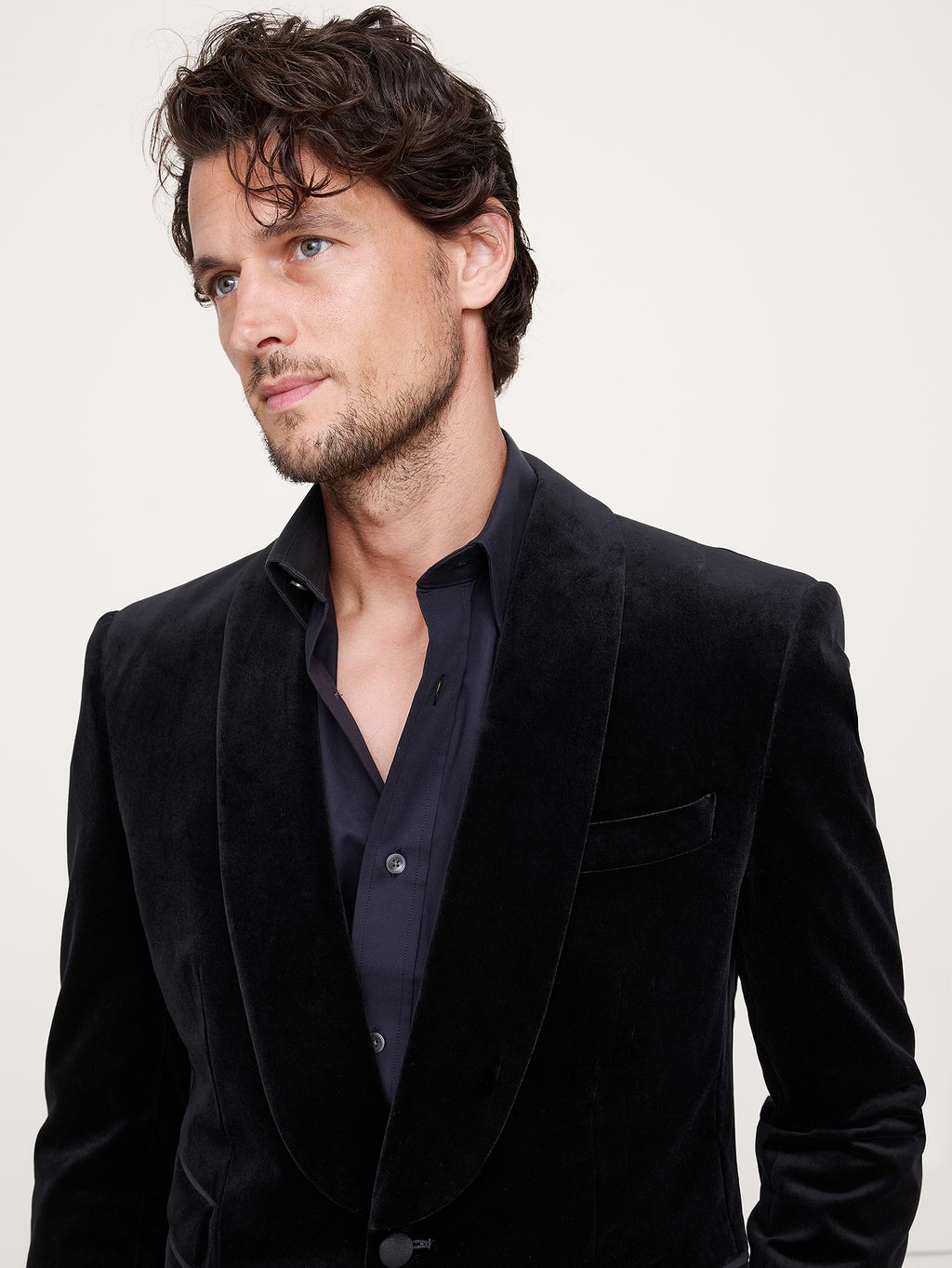 Velvet Tuxedo Jacket - Black