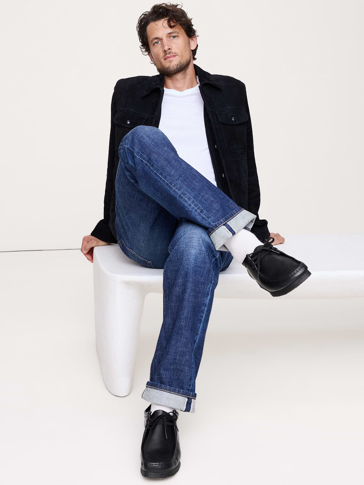 Suede Wallabee Shoe by Clark's Originals - Black Leather