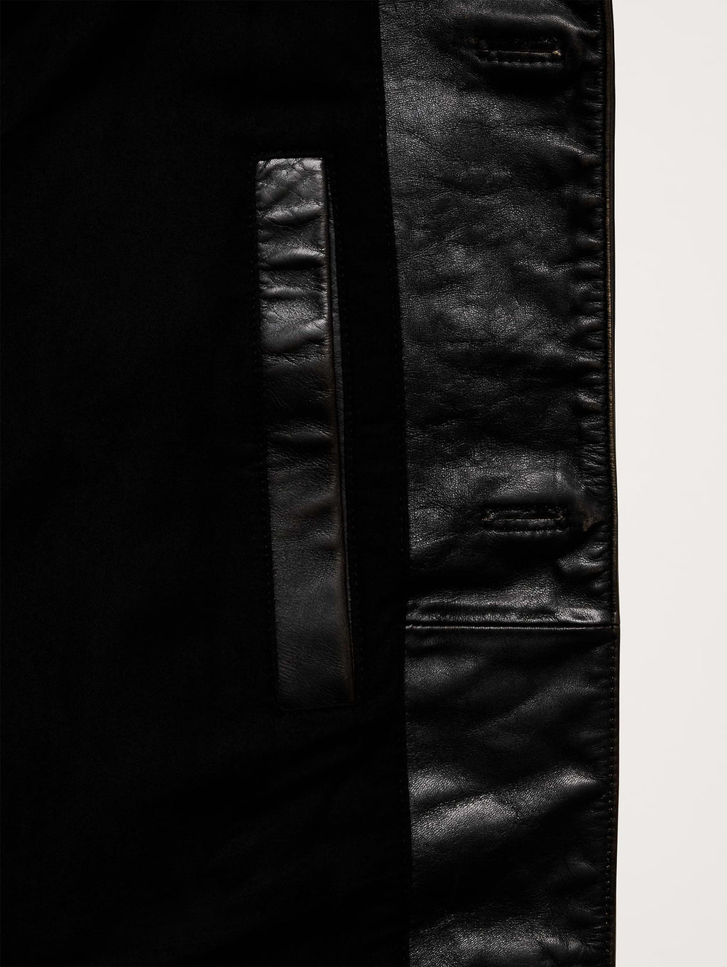 Relaxed Leather Carcoat - Black