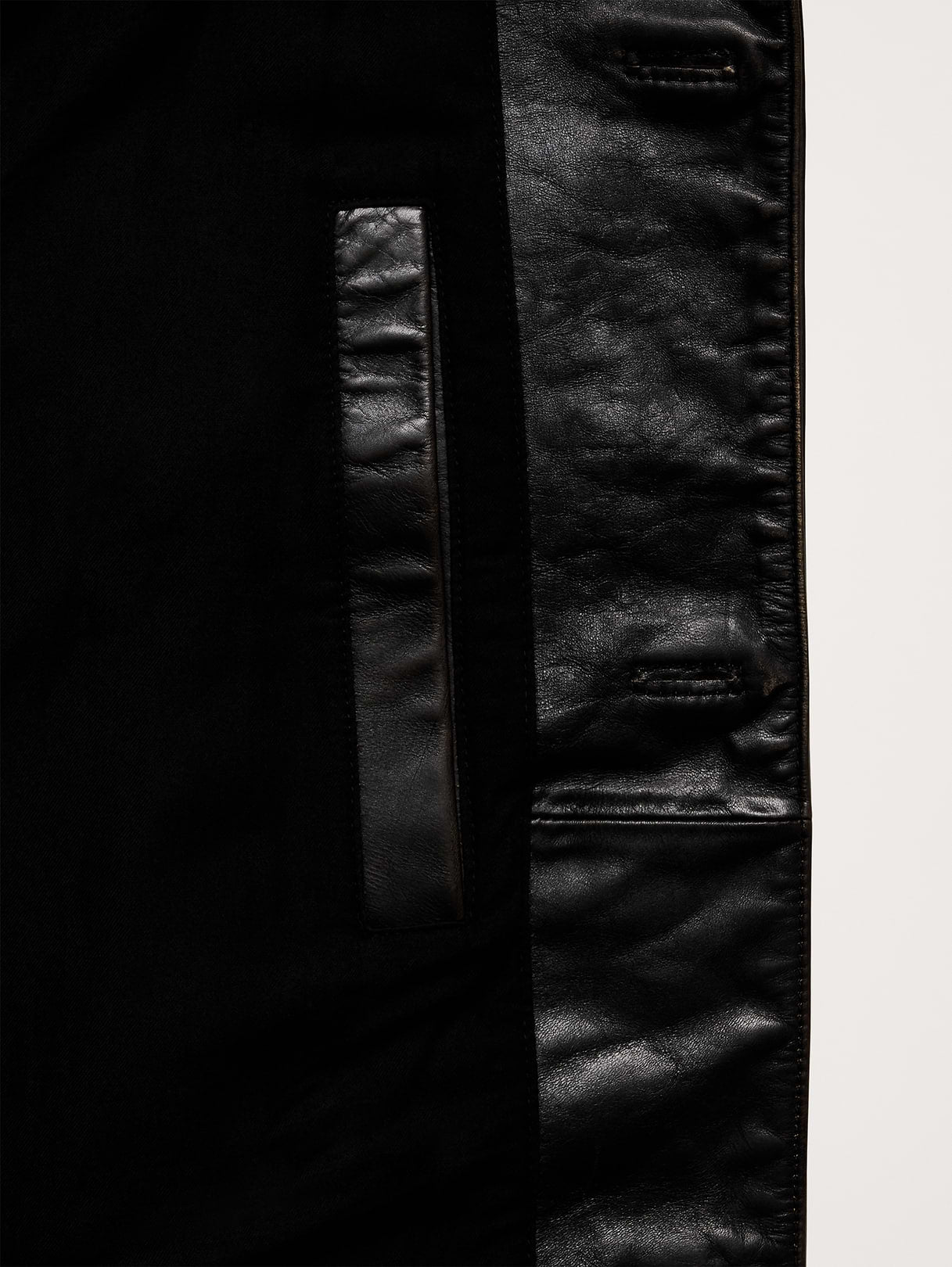 Relaxed Leather Carcoat - Black