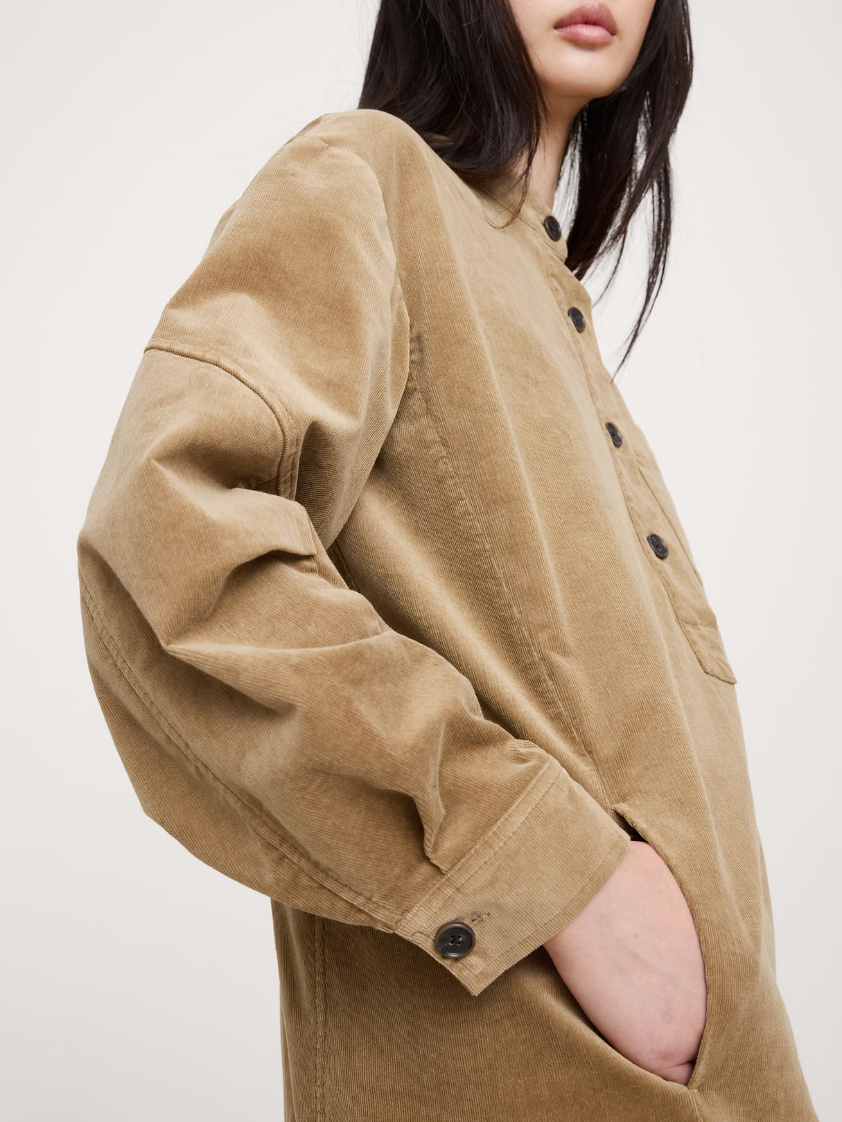 Corduroy Popover Shift Dress - Whiskey Brown