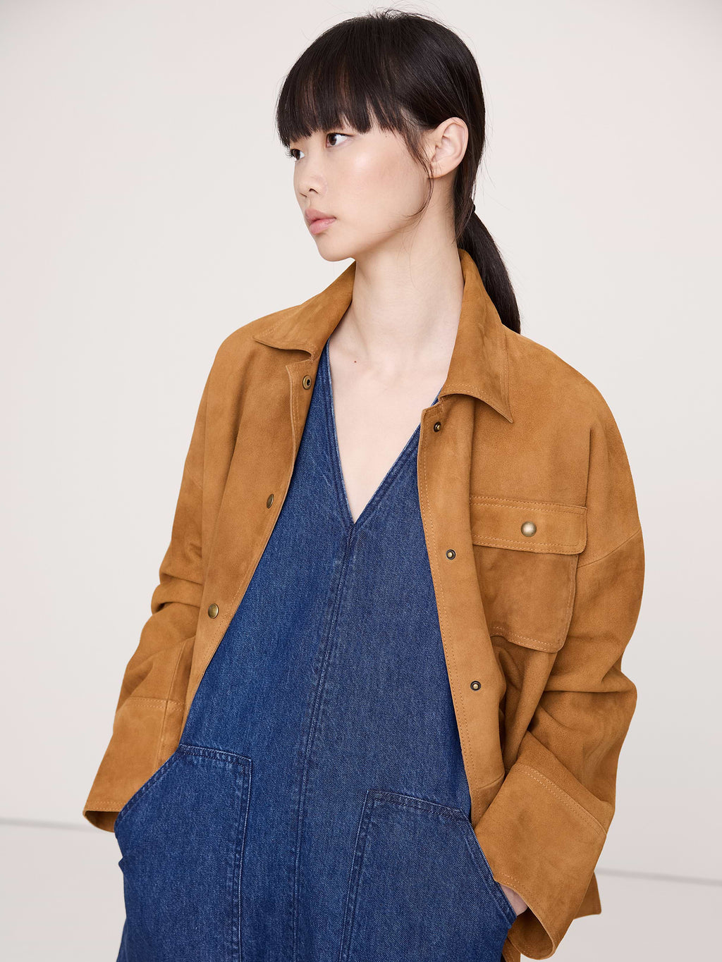 Denim Shift Dress - Dark Wash