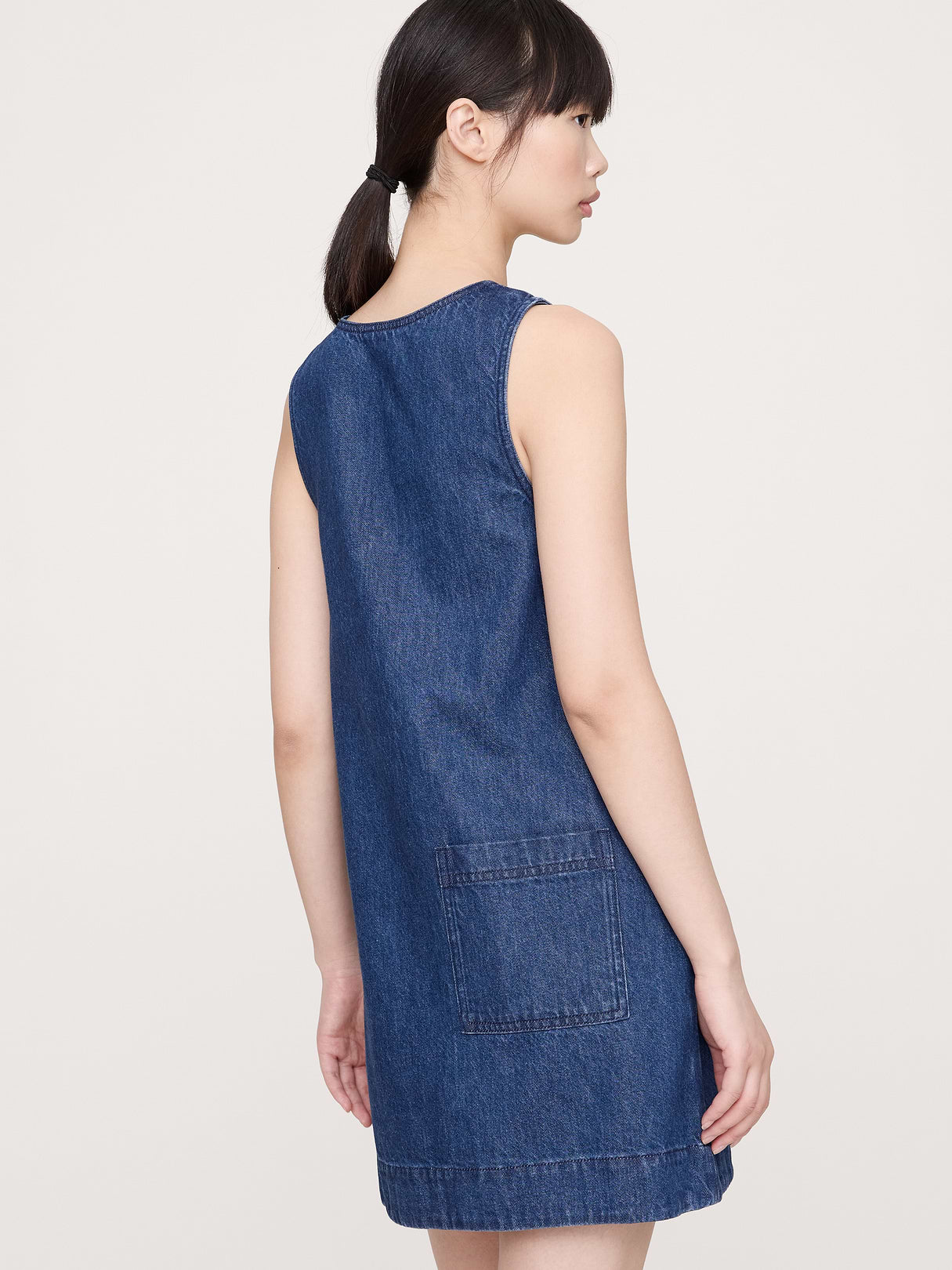 Denim Shift Dress - Dark Wash