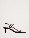 Kitten-Heel Sandal - Chocolate Brown Satin