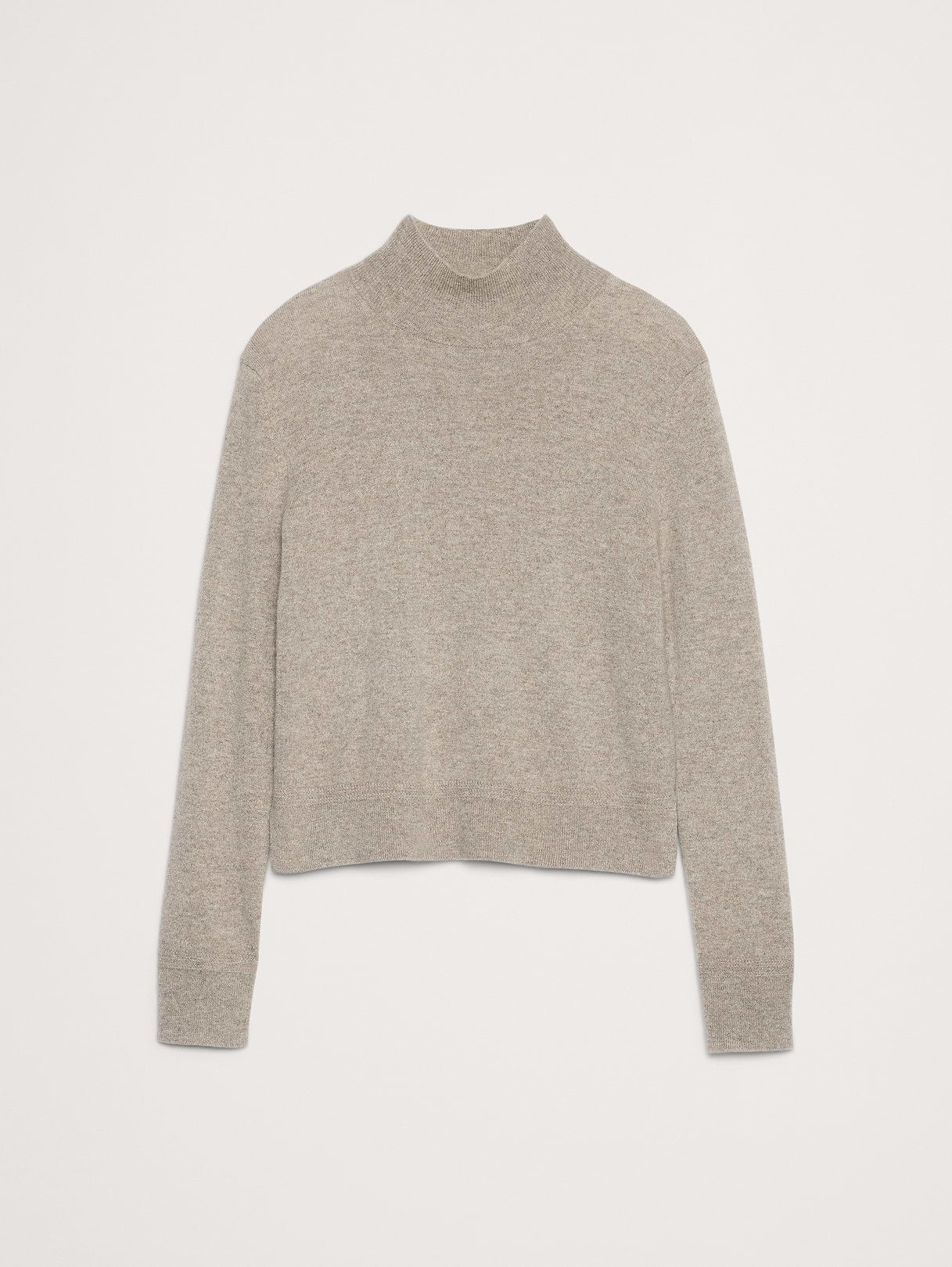 Cashmere Turtleneck Sweater - Heather Mink Grey