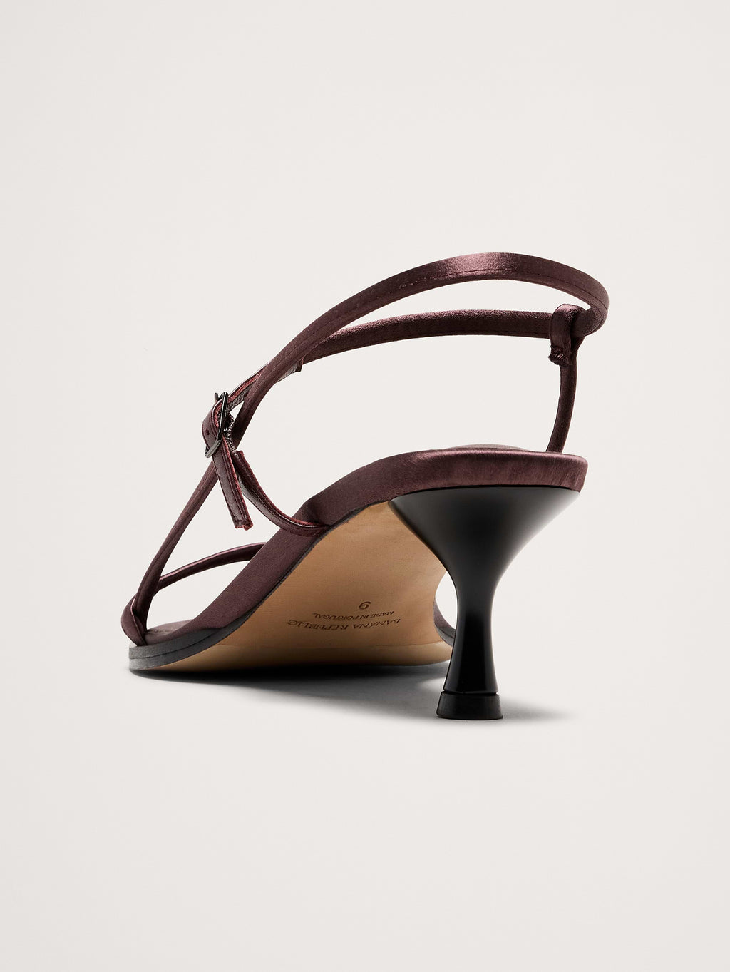 Kitten-Heel Sandal - Chocolate Brown Satin