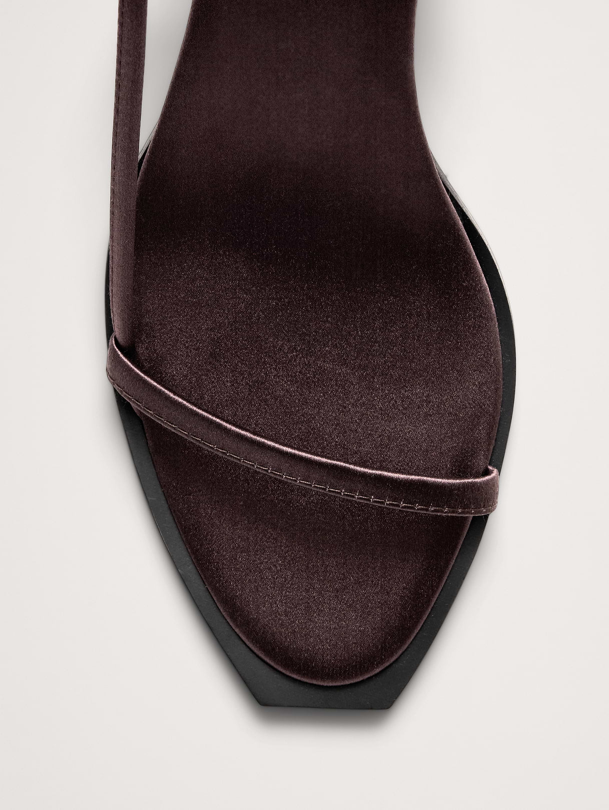 Kitten-Heel Sandal - Chocolate Brown Satin