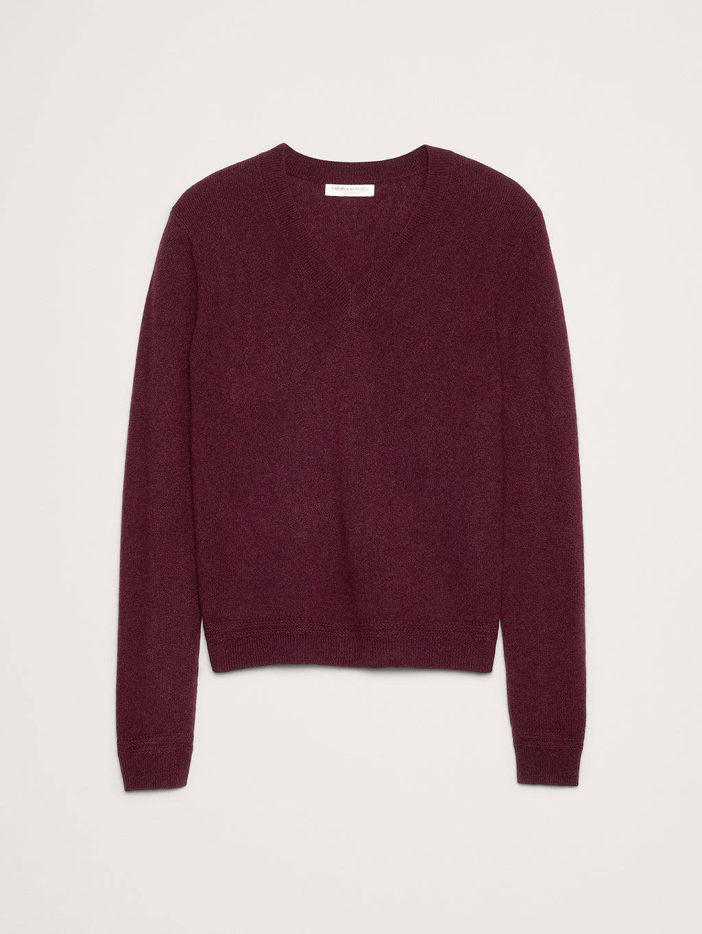 Lightweight Cashmere V-Neck Sweater - Port Wine