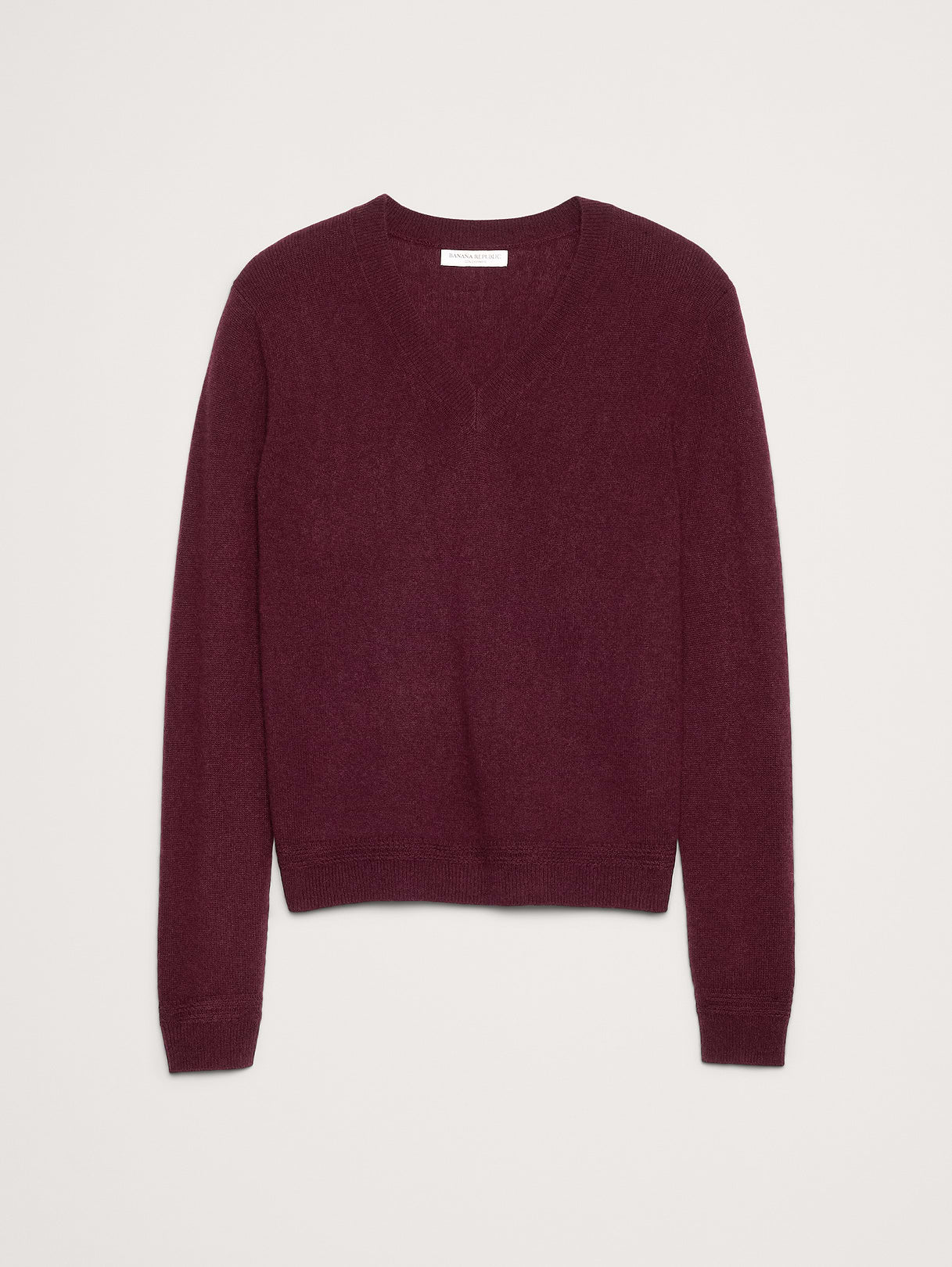 Lightweight Cashmere V-Neck Sweater - Port Wine
