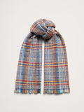 Italian Plaid Wool-Blend Scarf - Medium Blue