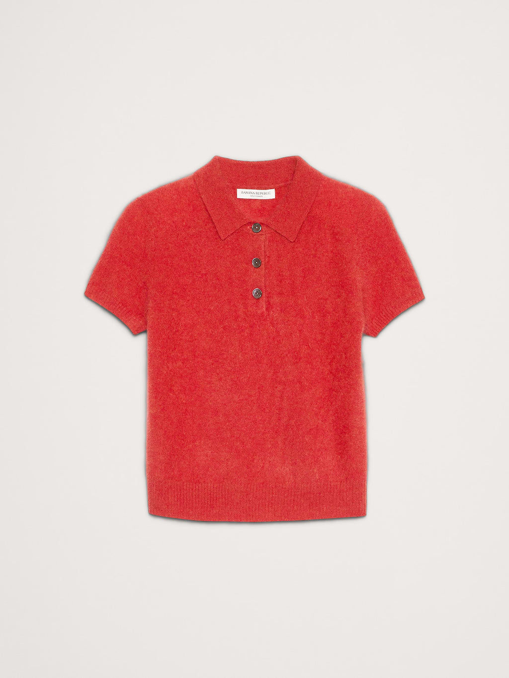 Lightweight Brushed Cashmere Sweater Polo - Scorched Orange