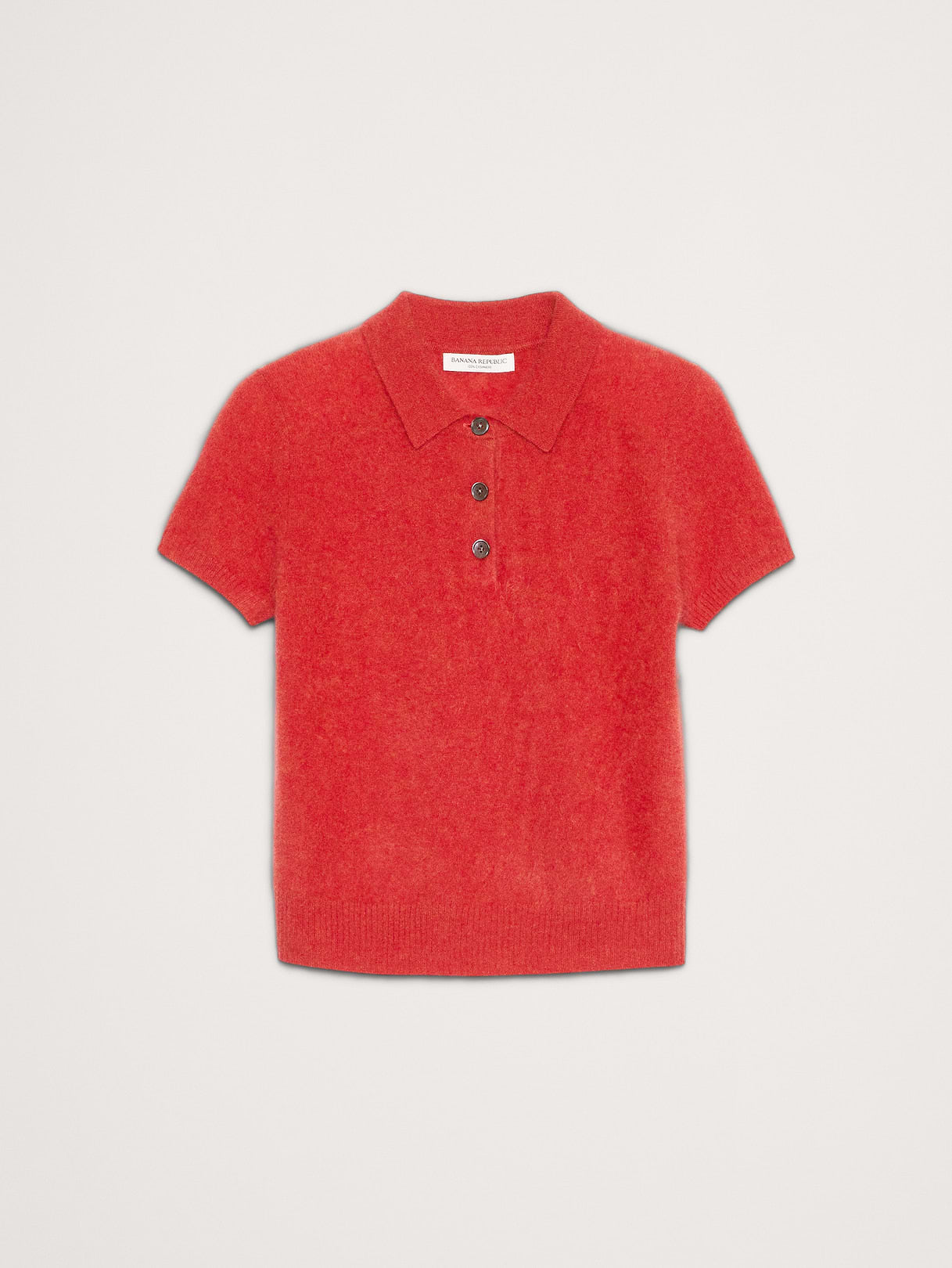 Lightweight Brushed Cashmere Sweater Polo - Scorched Orange