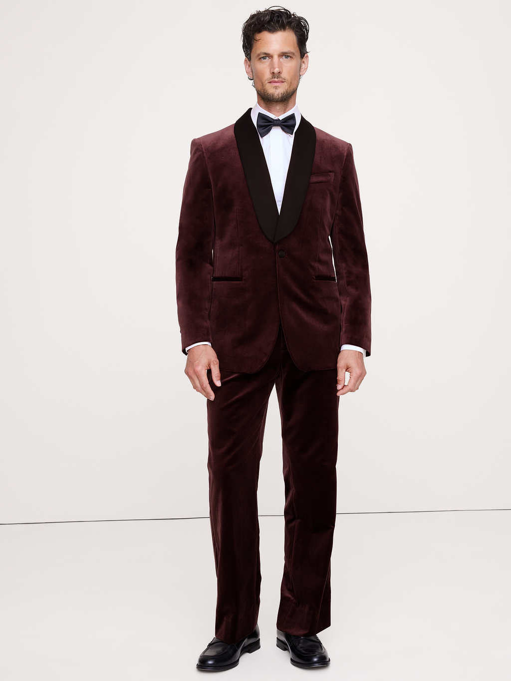 Velvet Tuxedo Jacket - Ruby Plum Purple