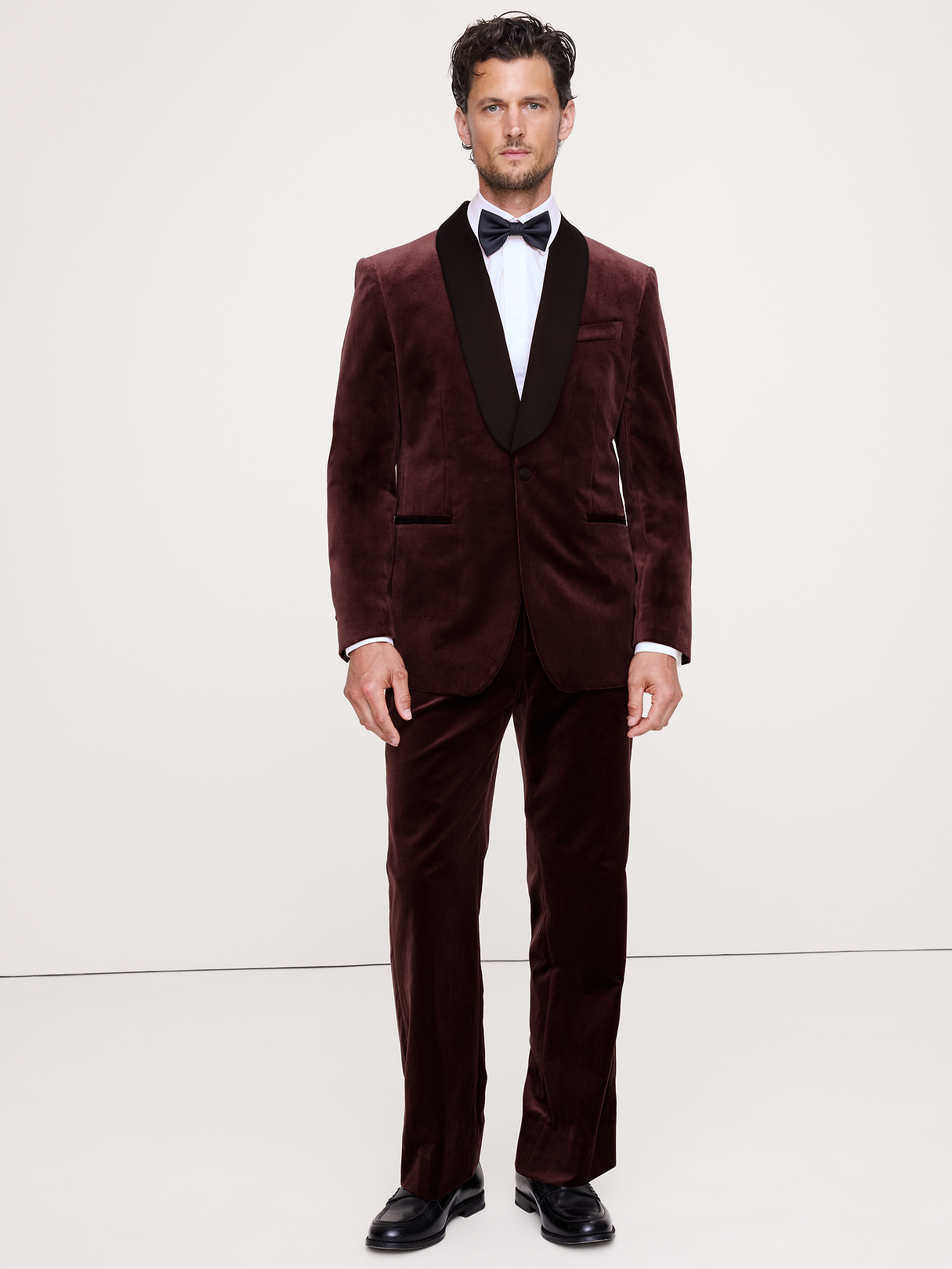 Velvet Tuxedo Jacket - Ruby Plum Purple