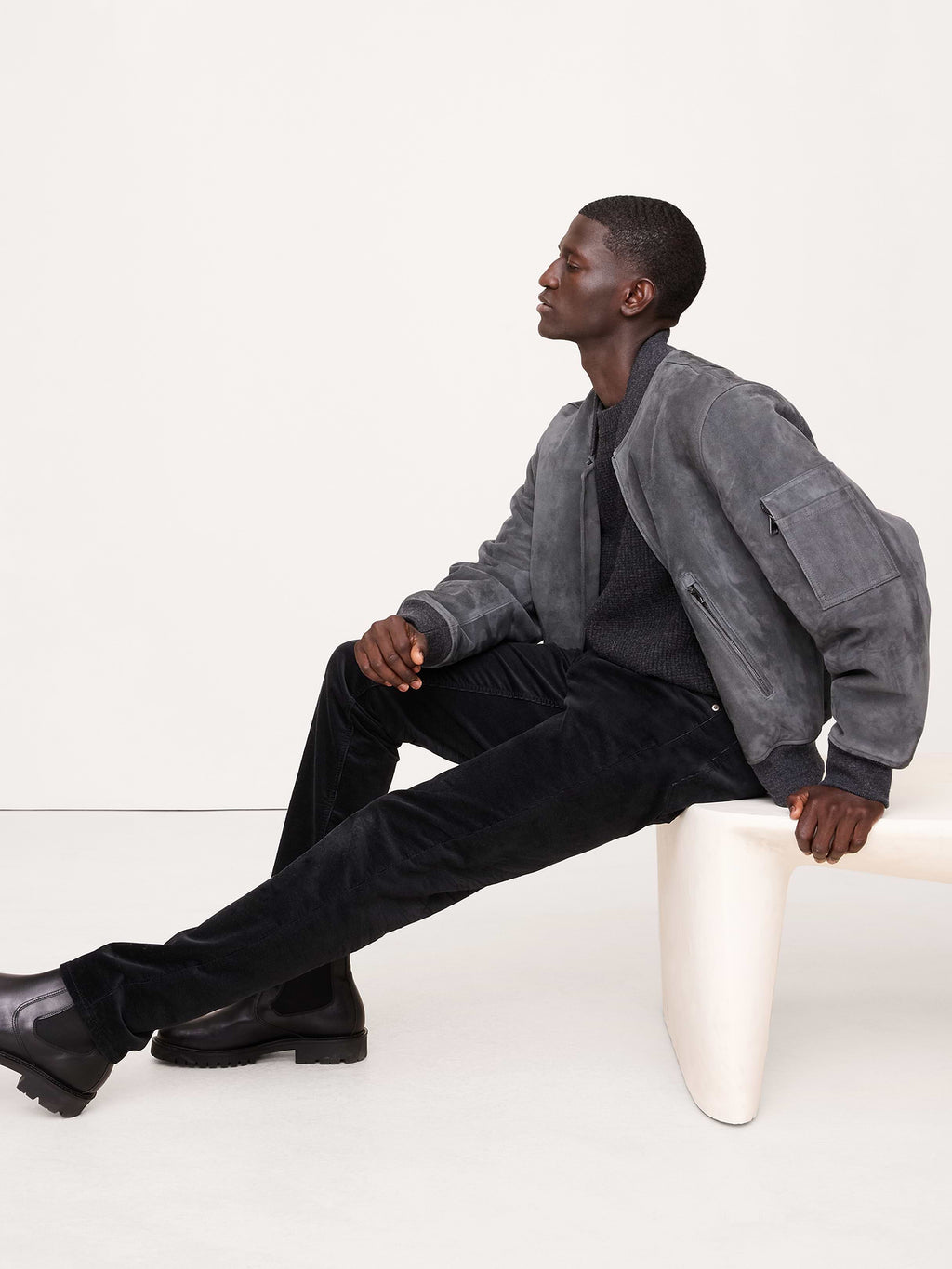 Slim Stretch-Corduroy Traveler Pant - Slate Gray