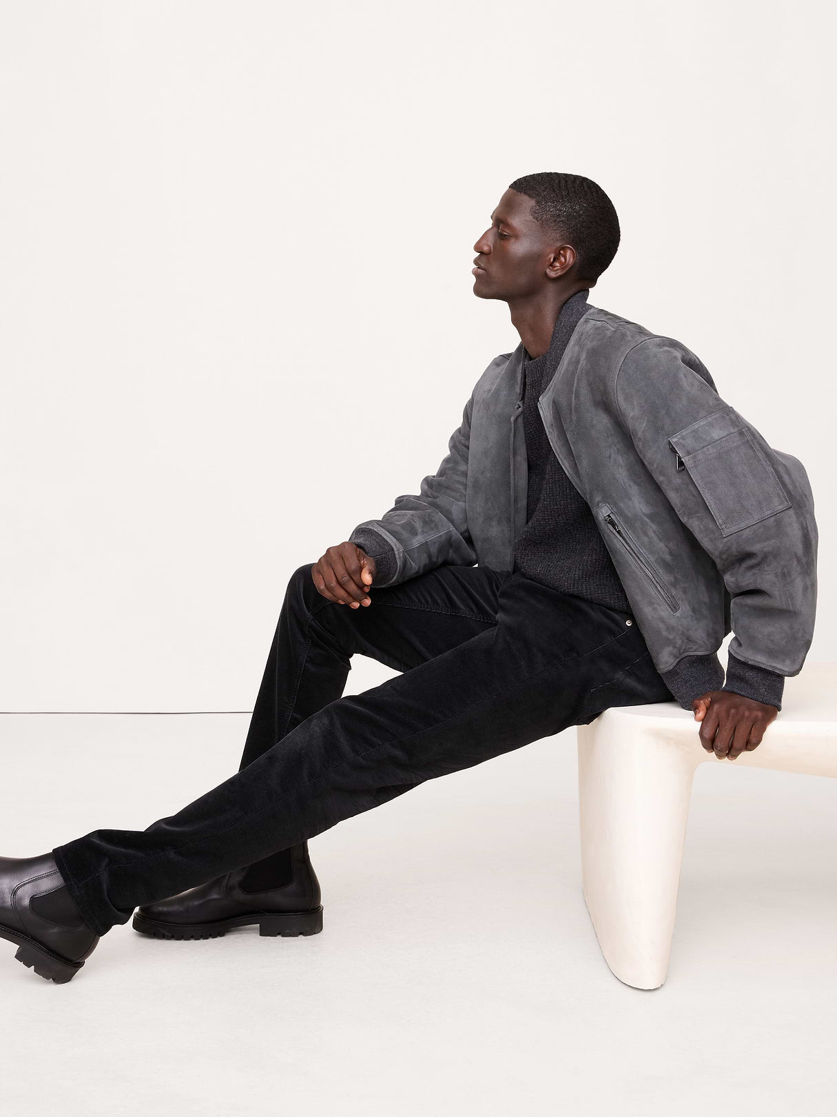 Slim Stretch-Corduroy Traveler Pant - Slate Gray