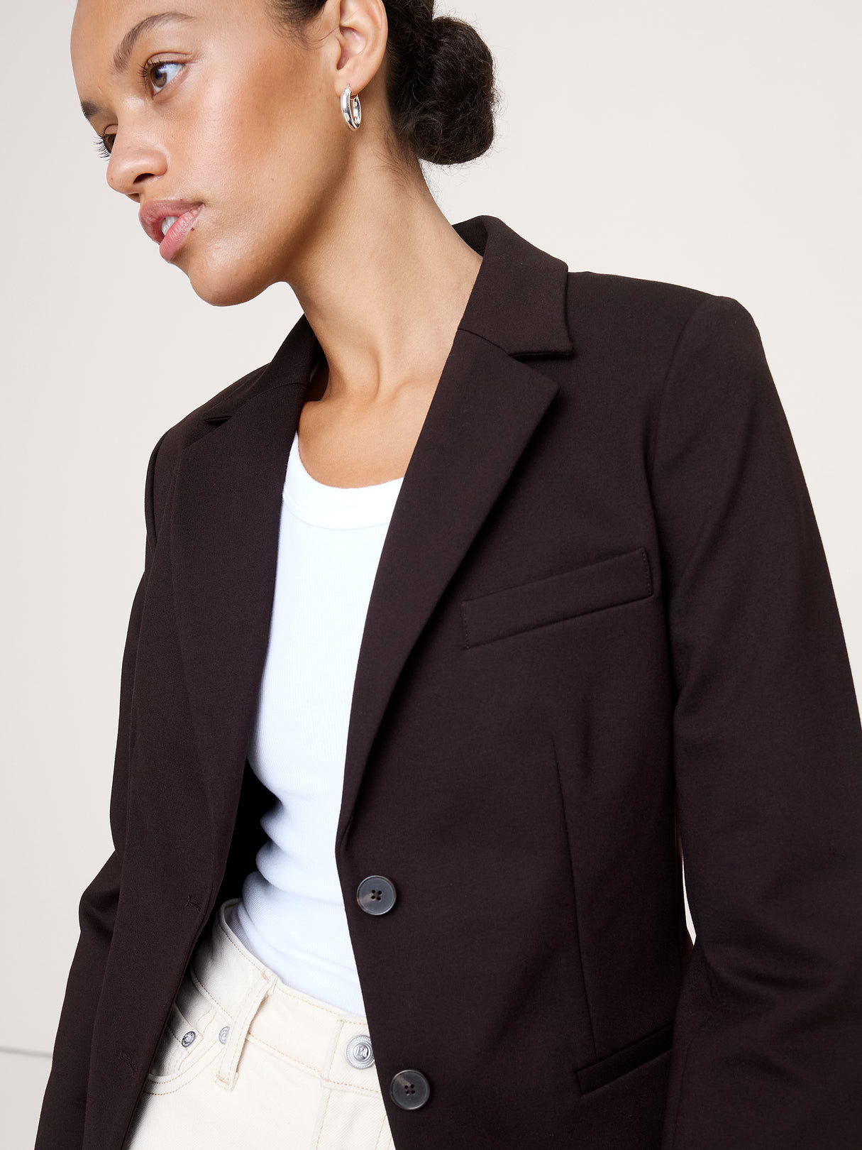 Slim Everywhere Ponte Blazer - Ganache Brown