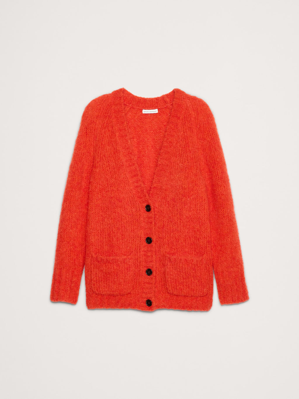 Italian Alpaca-Blend Cardigan - Fire Red