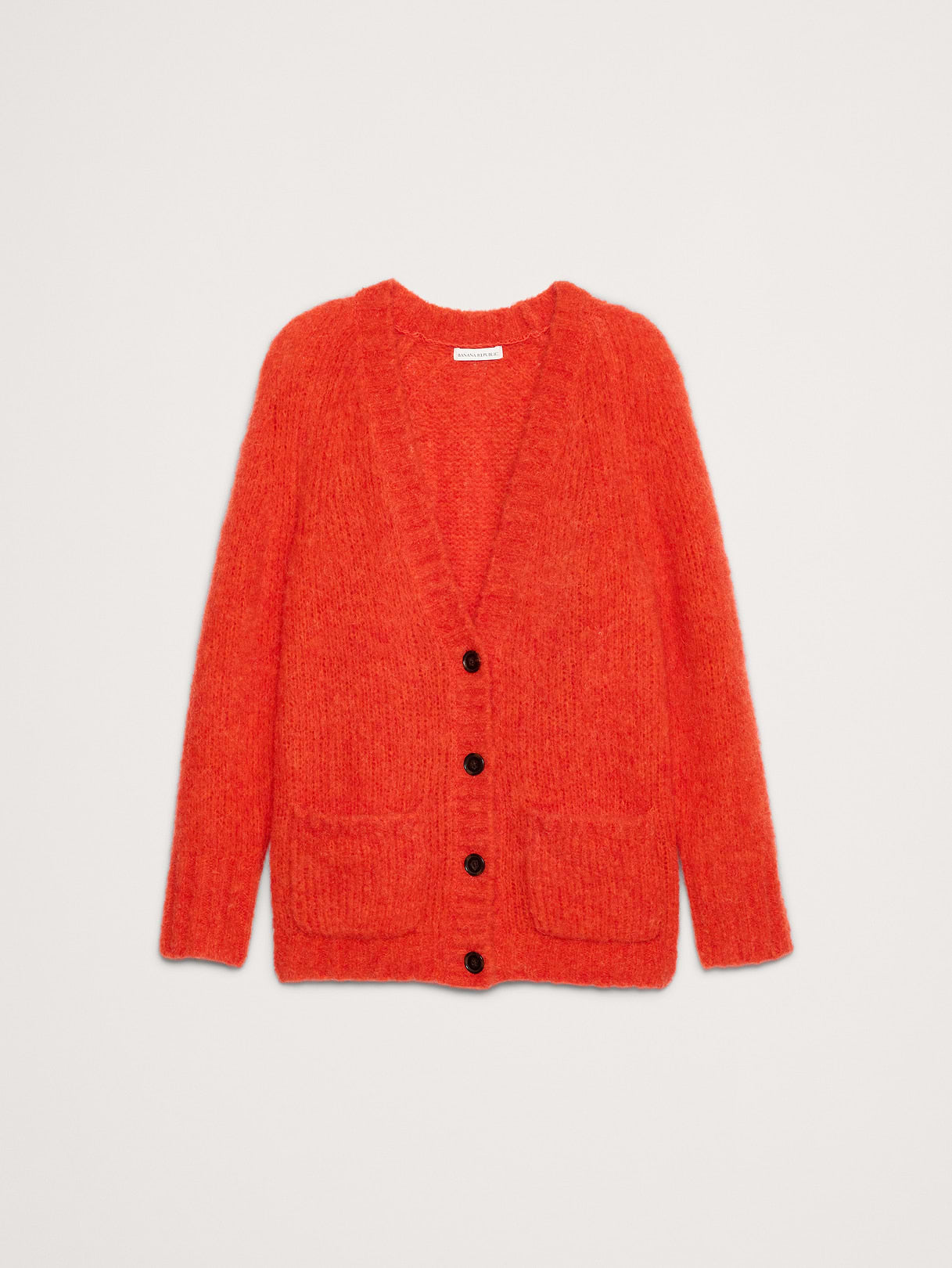 Italian Alpaca-Blend Cardigan - Fire Red