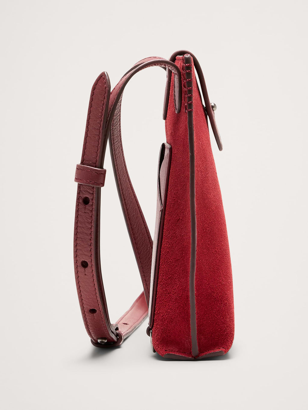 Crossbody Pouch - Deep Red Suede