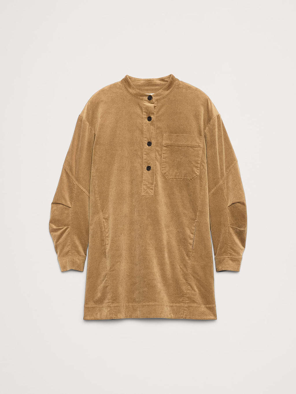 Corduroy Popover Shift Dress - Whiskey Brown