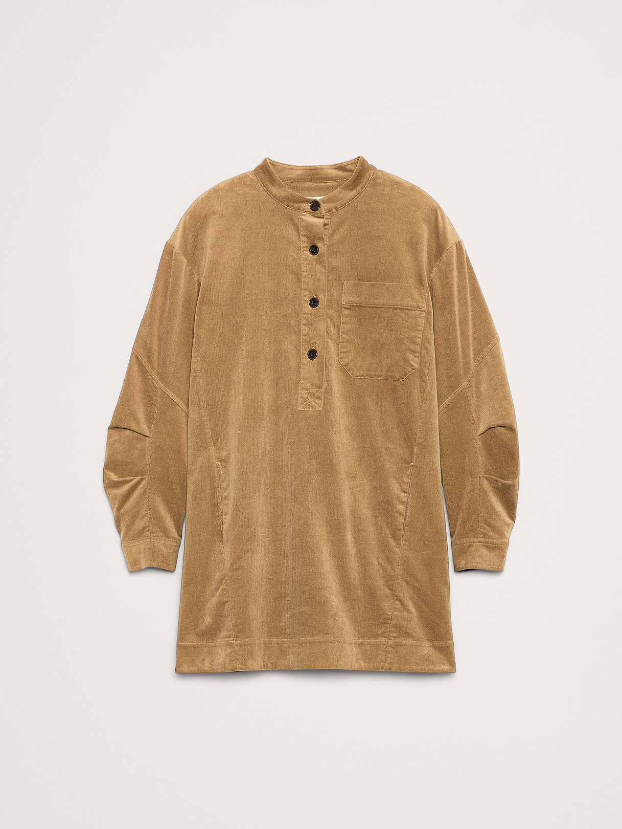 Corduroy Popover Shift Dress - Whiskey Brown