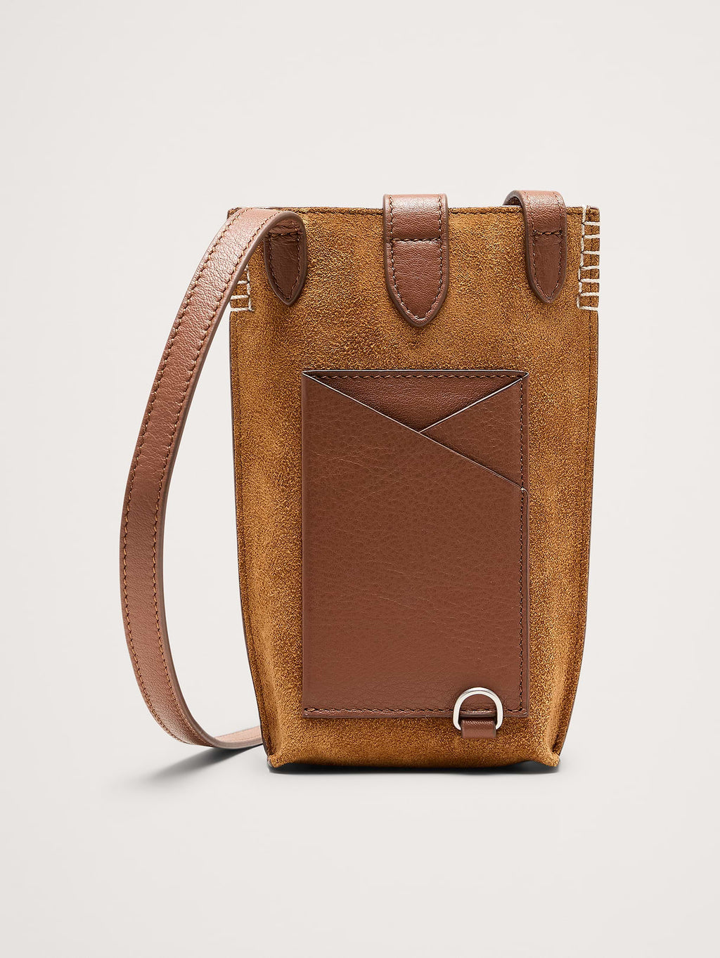 Crossbody Pouch - Saddle Brown Suede