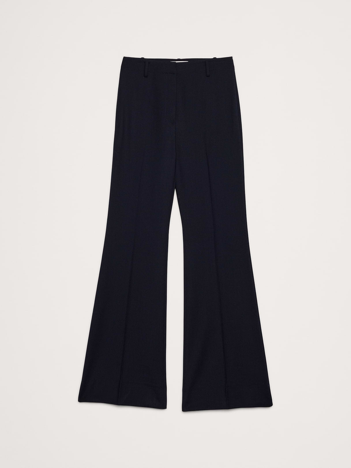 Ultra High-Rise Flare Italian Lightweight Wool Pant - Navy Blue