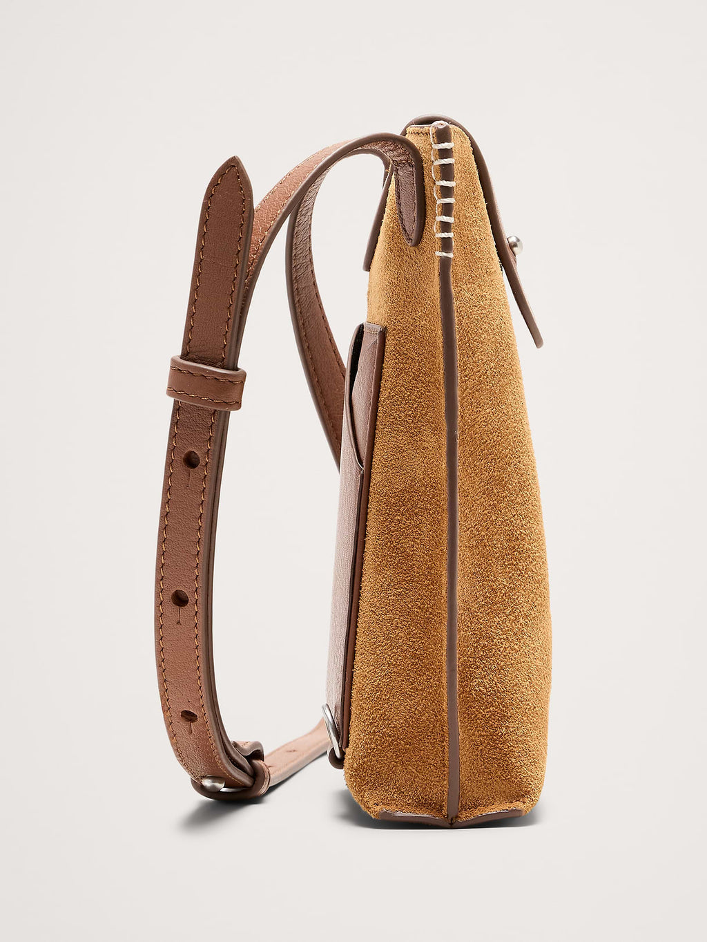 Crossbody Pouch - Saddle Brown Suede
