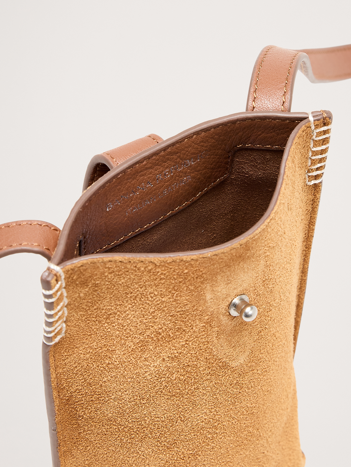Crossbody Pouch - Saddle Brown Suede