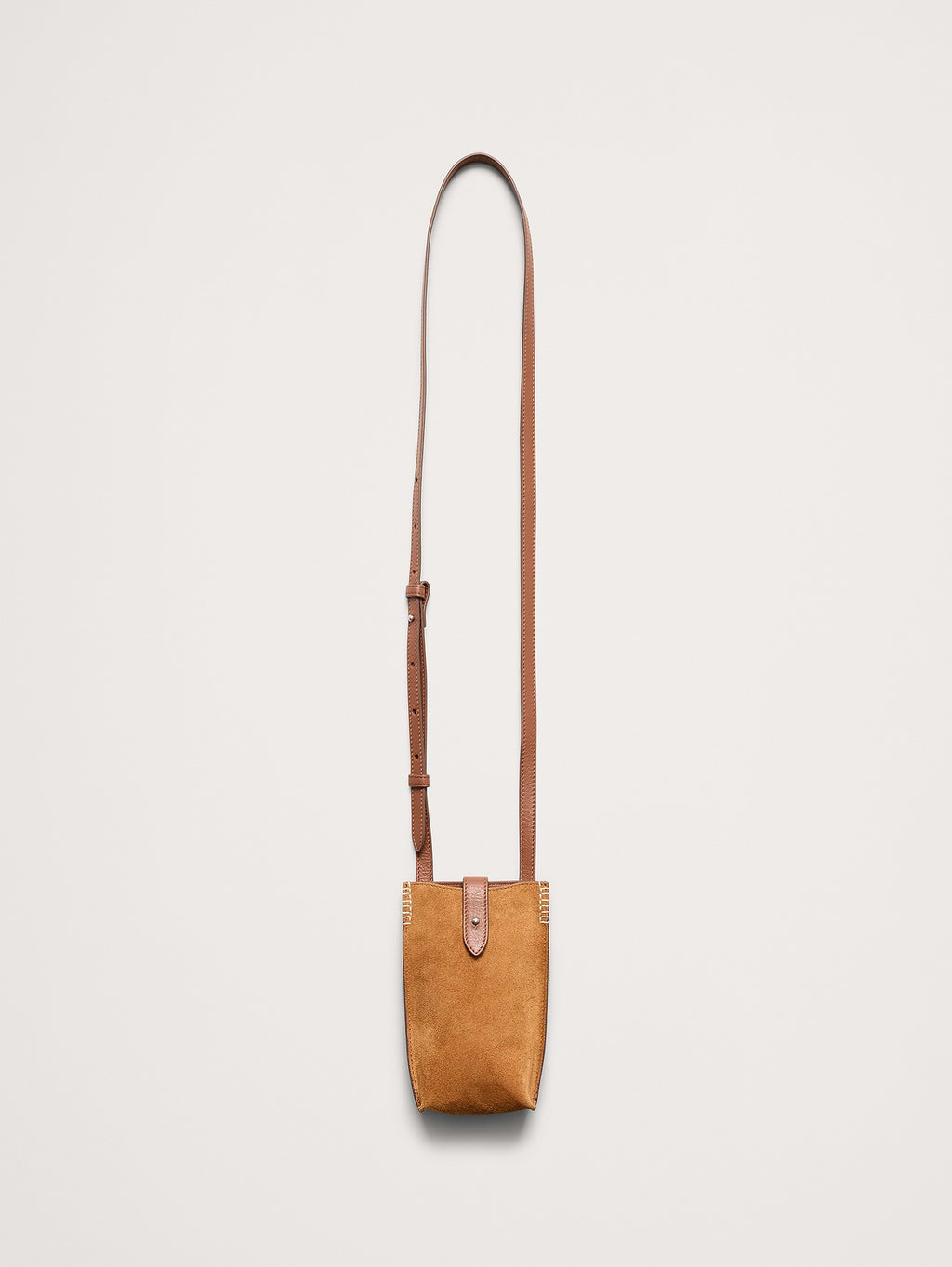 Crossbody Pouch - Saddle Brown Suede