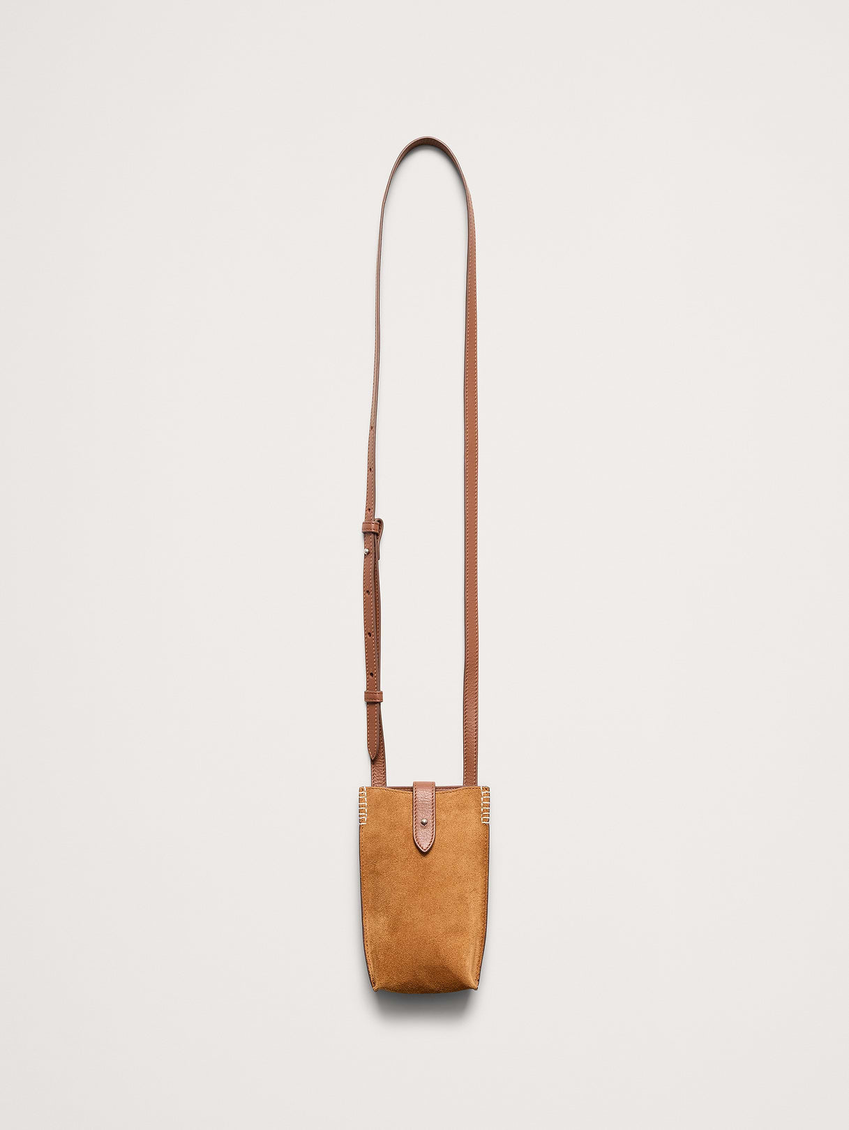 Crossbody Pouch - Saddle Brown Suede