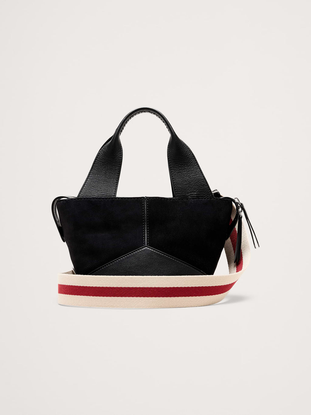 Mini Zip Tote - Black Suede